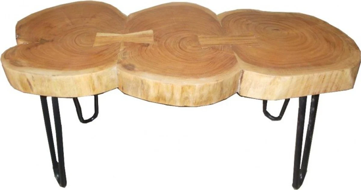Side table acacia wood / iron 80 - 120 cm - Industrial furniture stool table