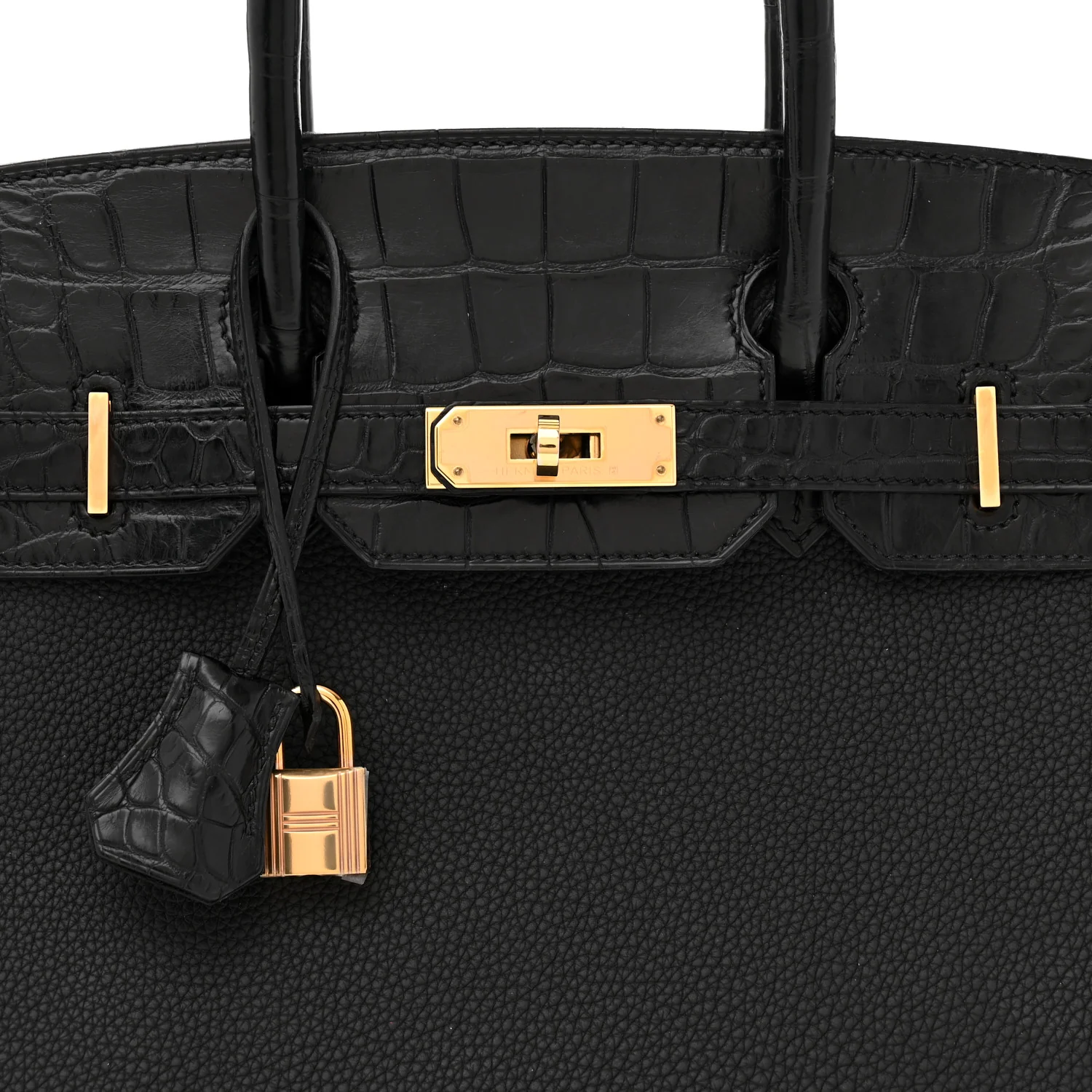Togo Matte Alligator Birkin Touch 30 Black - Top Club