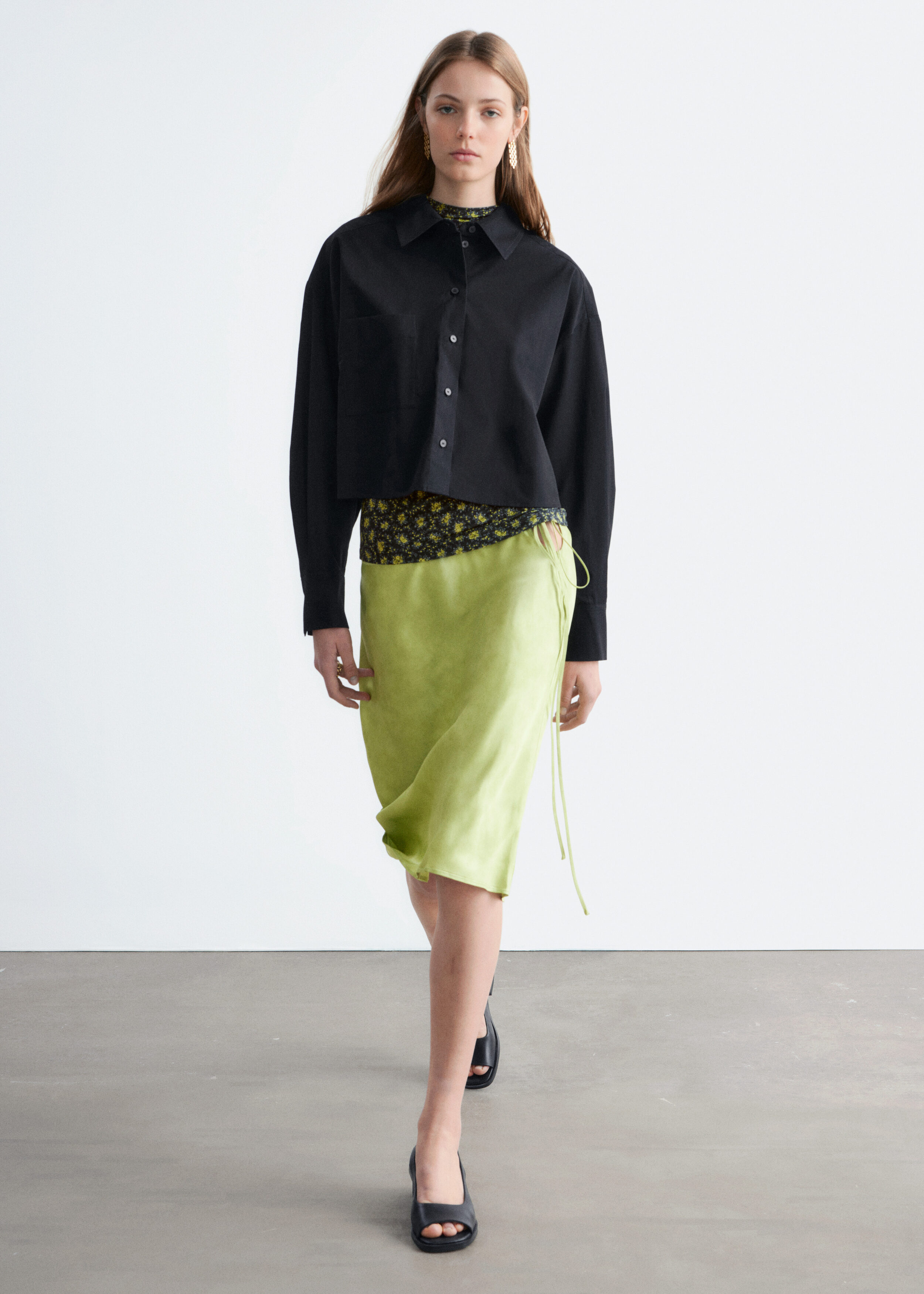 & Other Stories CROPPED OVERSIZED COTTON SHIRT