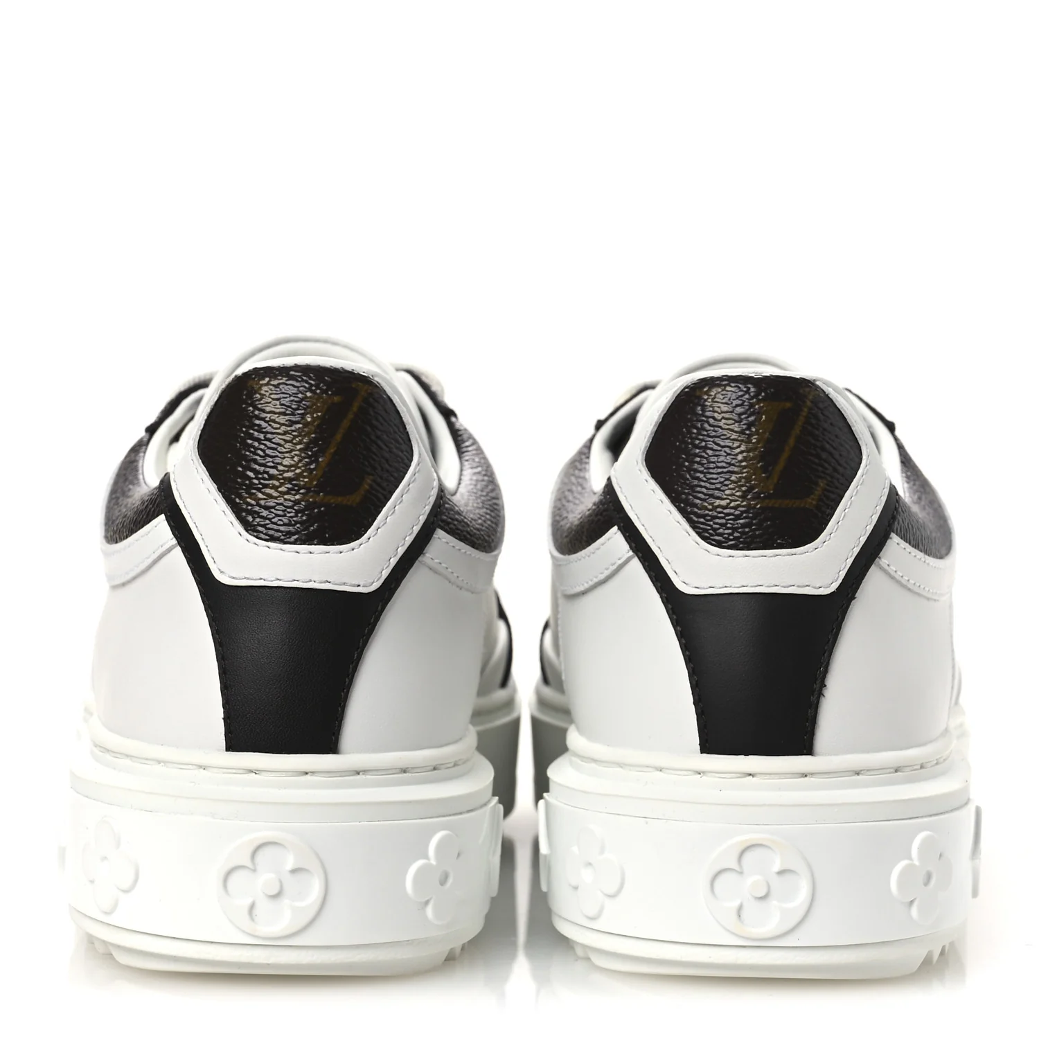 Lambskin Embossed Monogram Time Out Sneakers 39 White Brown - Top Club