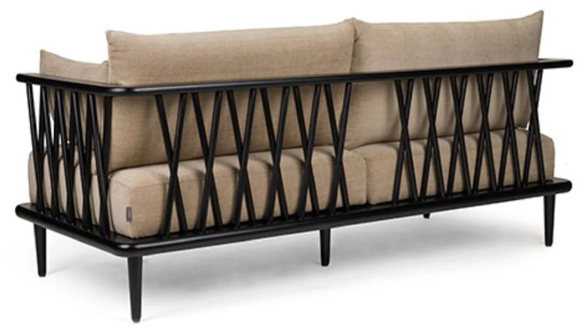 Luxury sofa beige / black 169.5 cm - luxury living room furniture