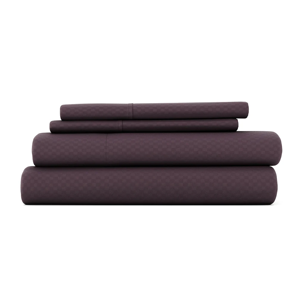 Checkered Embossed 4-Piece Sheet Set (Sale)