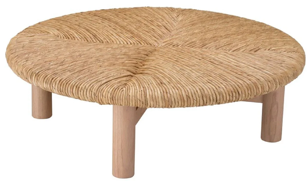 Luxury coffee table natural color Ø 100 x H. 30.5 cm - Round living room table - Living room furniture - Luxury furniture - Luxury furnishings