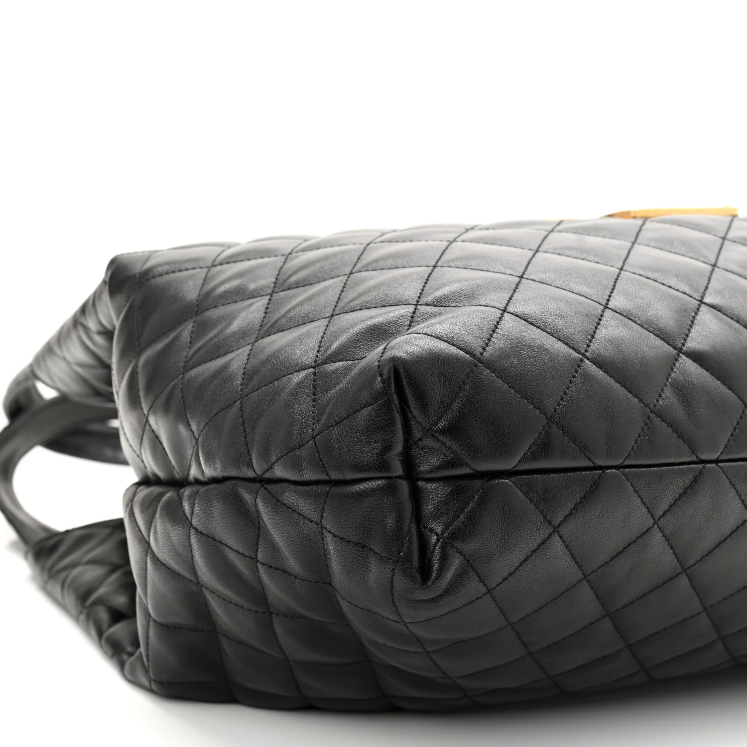 Lambskin Quilted Maxi Icare Shopping Tote Black - Top Club
