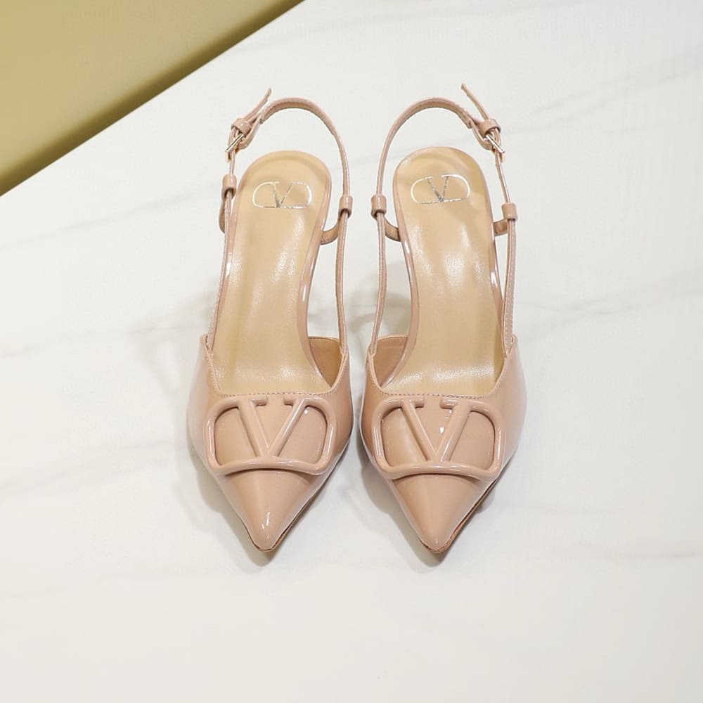 VALENTINO VLOGO SIGNATURE patent leather lace-up high heels (heel height 8 cm) - Top Club