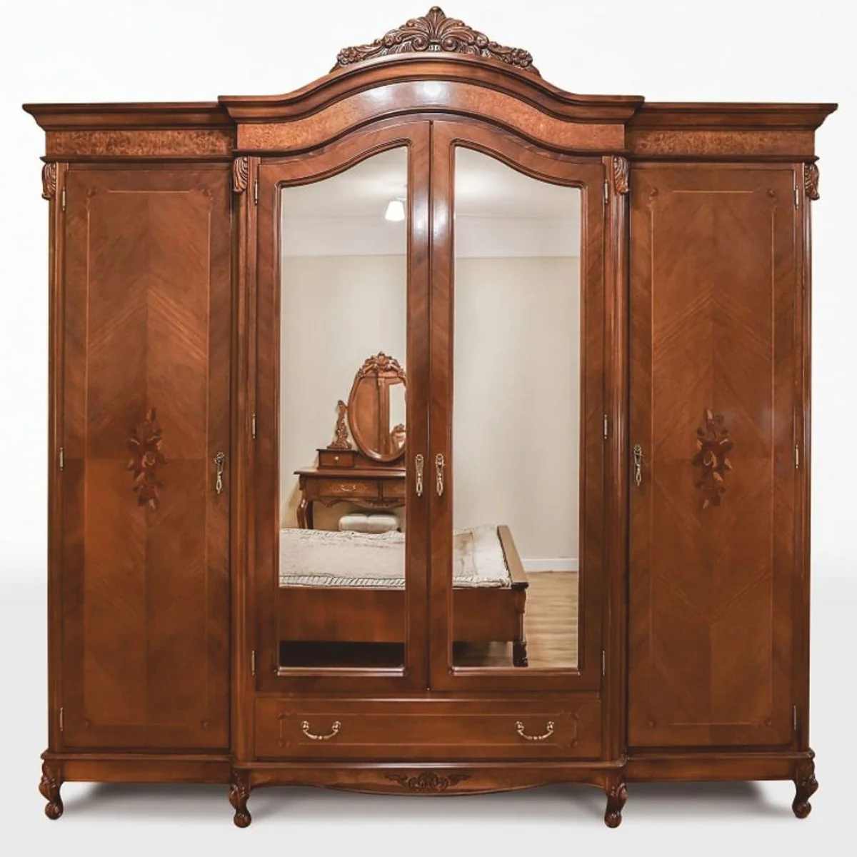 Luxury Baroque Bedroom Cabinet Dark Brown 248.5 cm - Baroque Bedroom Furniture