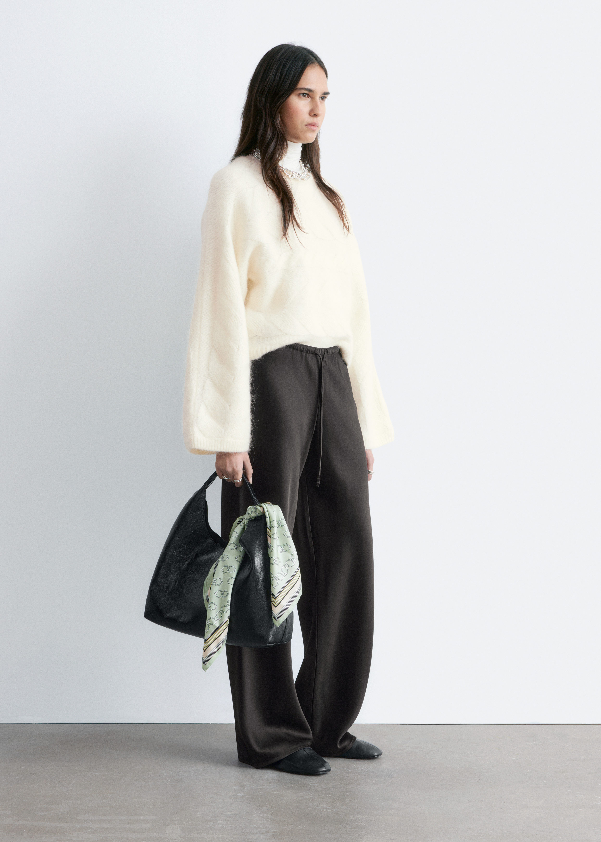 & Other Stories MOHAIR-BLEND CABLE-KNIT JUMPER
