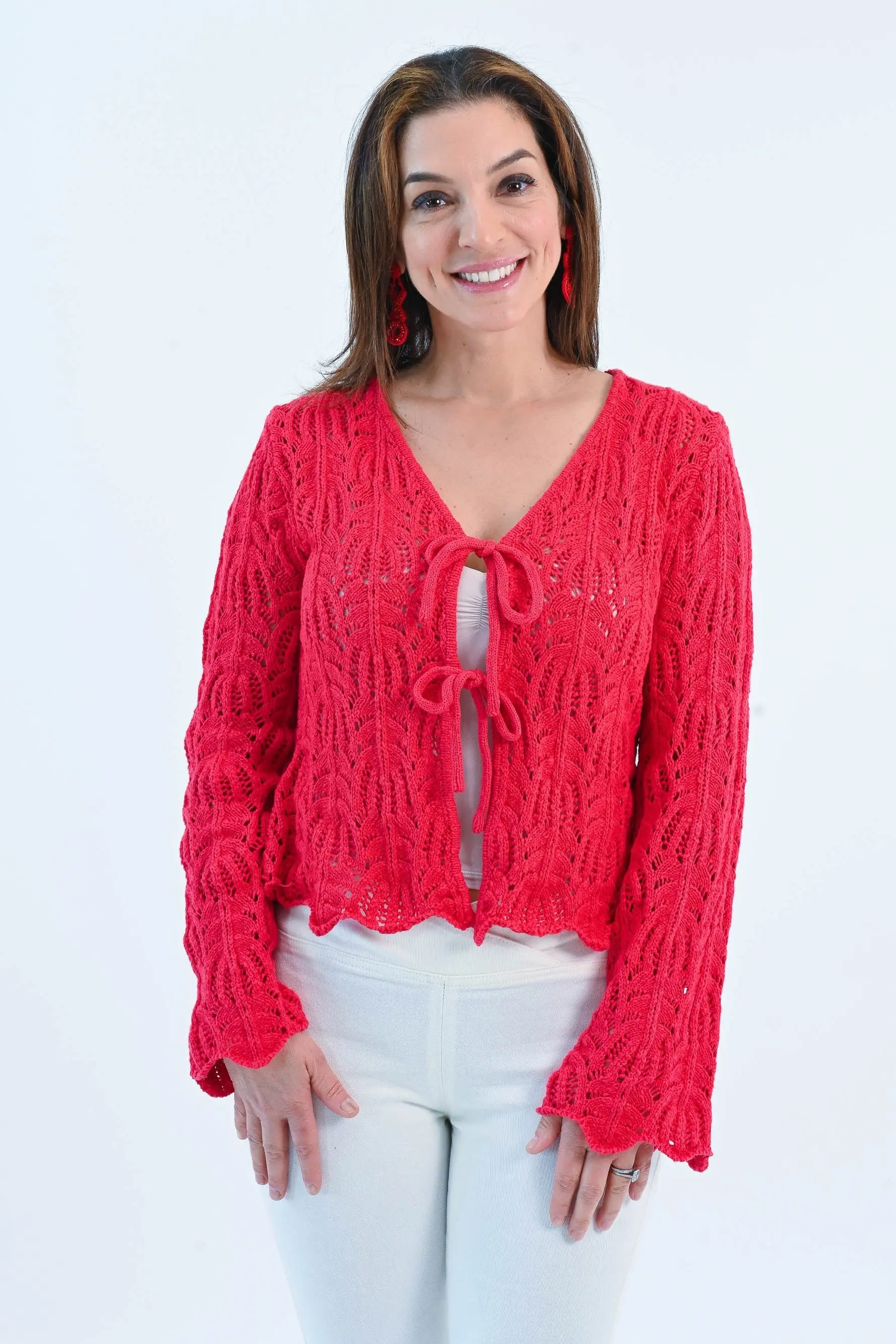 My One True Love Front Tie Knit Cardigan - ALJEGJ