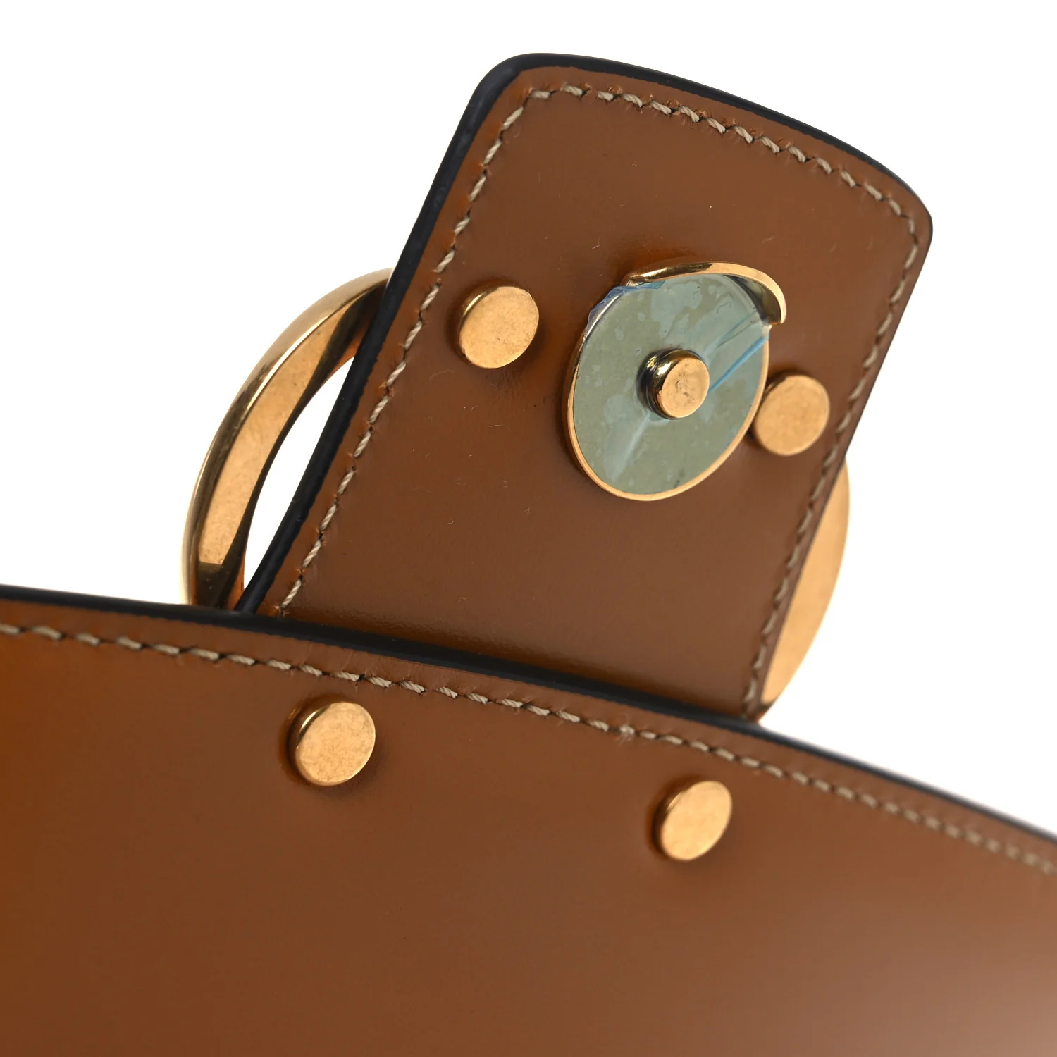 Smooth Calfskin Canvas 9to5 Shoulder Bag Natural Golden - Top Club