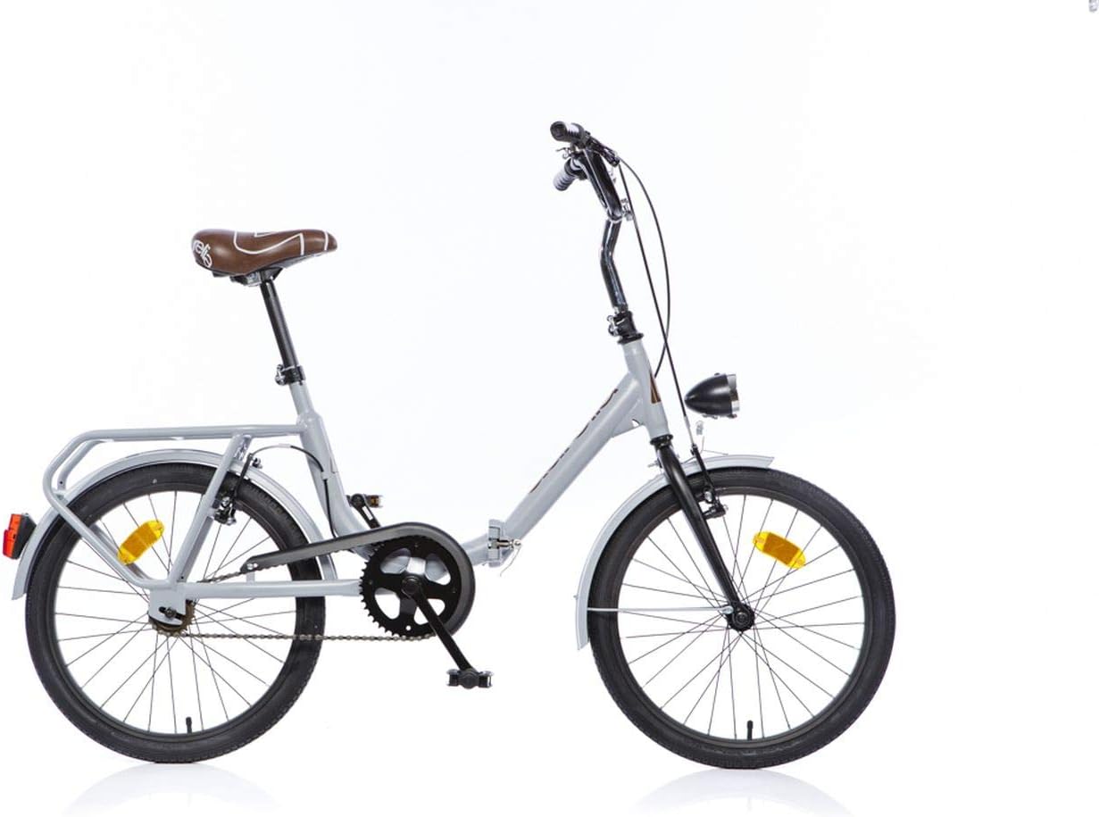 Dino Bikes bicicletta 20 pollici pieghevole per adulti in acciaio grigio