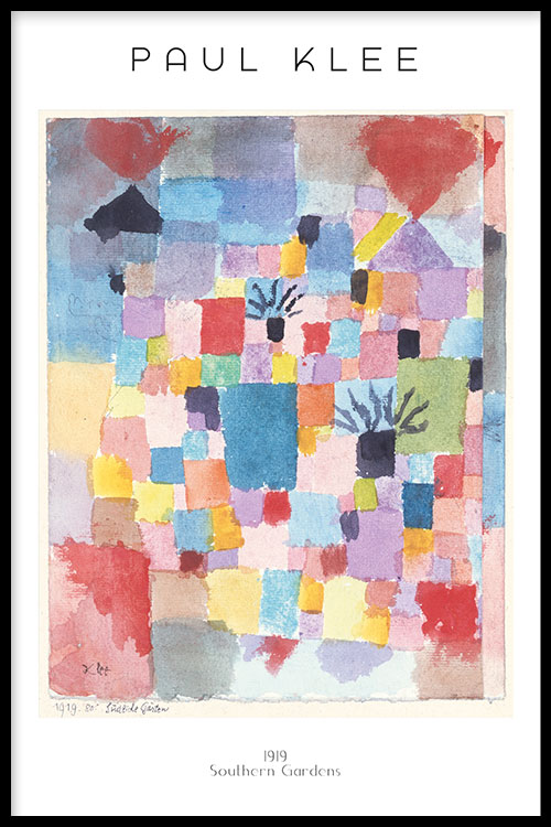 Walljar poster ingelijst - Paul Klee - Southern Gardens Poster ingelijst - 70 x 100 cm