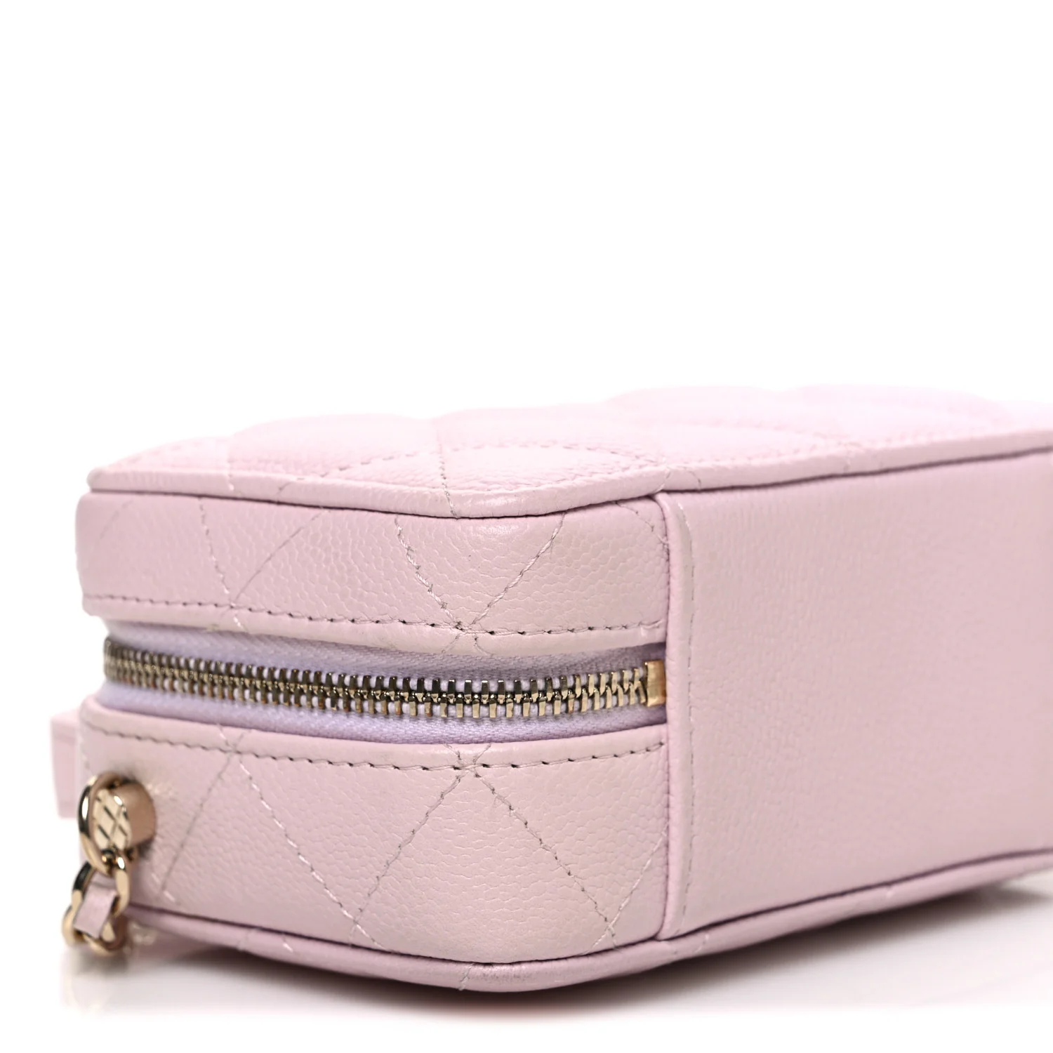 Caviar Quilted Top Handle Vanity Case Pink - Top Club