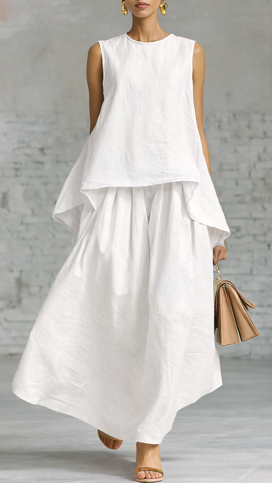 Women's Cotton-Blend Sleeveless Top and Maxi Skirt Set - Nordfashionstorm - Women's Clothing, Fashion for You - Nordfashionstorm.com