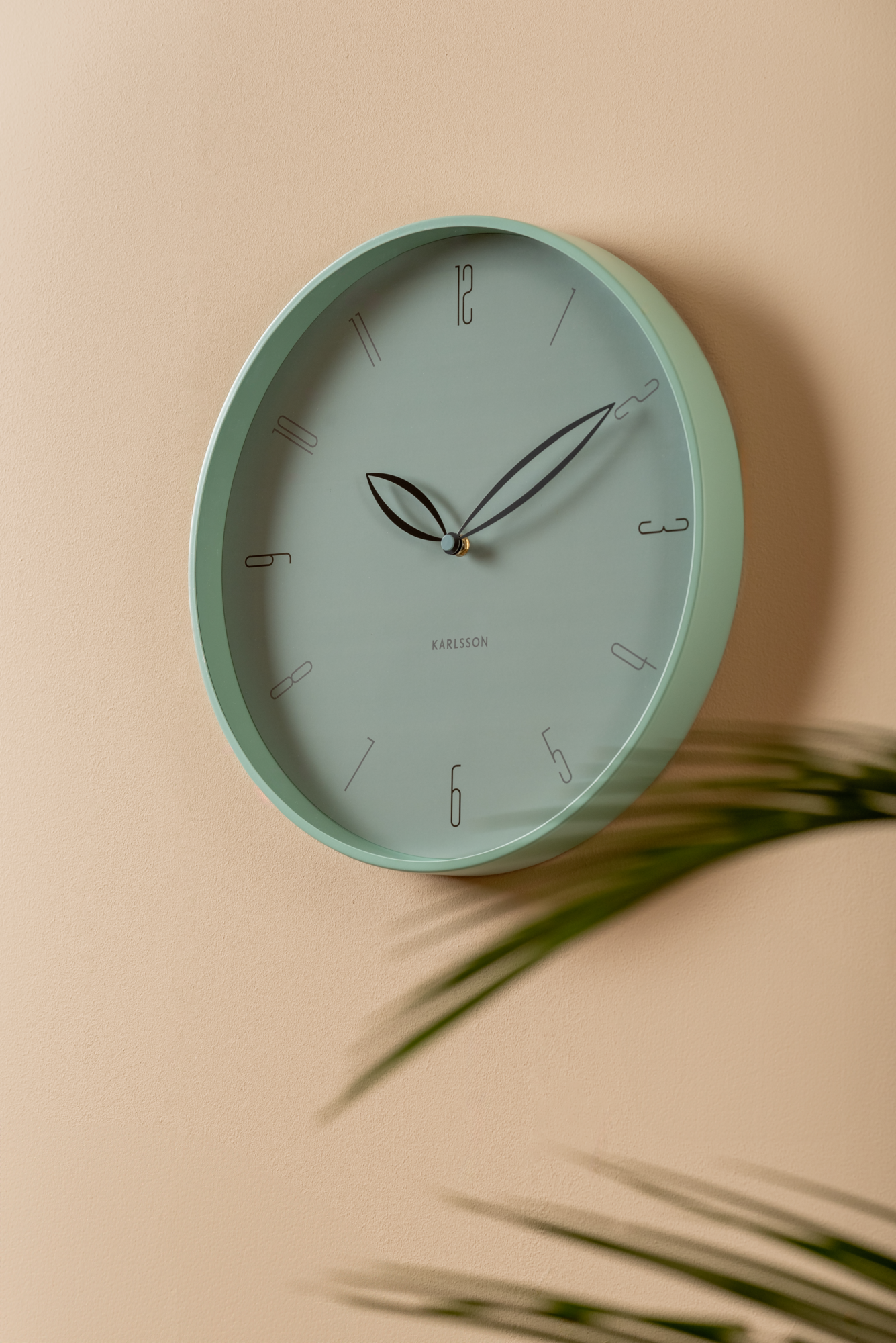 Wall clock Petals red ochre