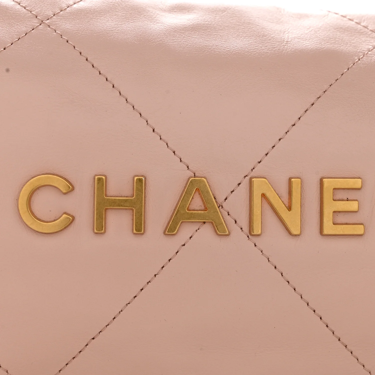 Shiny Calfskin Quilted Small Chanel 22 Light Pink - Top Club