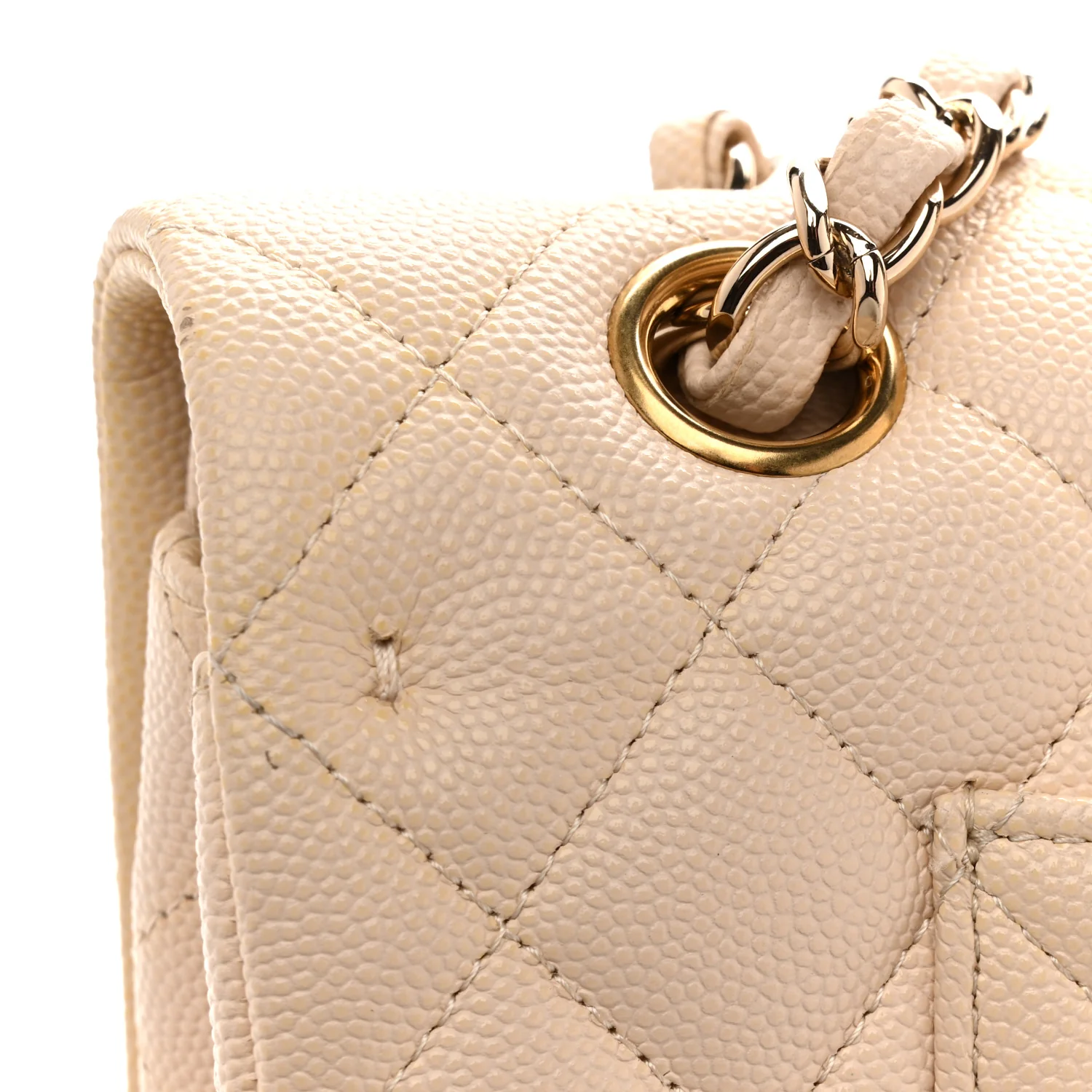 Caviar Quilted Medium Double Flap Light Beige - Top Club