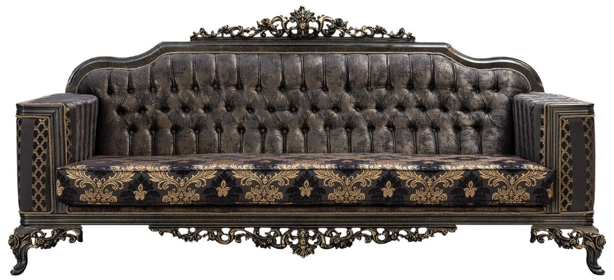 Luxury Baroque Living Room Set Purple / Gray / Gold - 2 Baroque Sofas & 2 Baroque Armchairs & 1 Baroque Coffee Table - Luxury Living Room Furniture in Baroque Style - Baroque Furniture - Noble & Magnificent