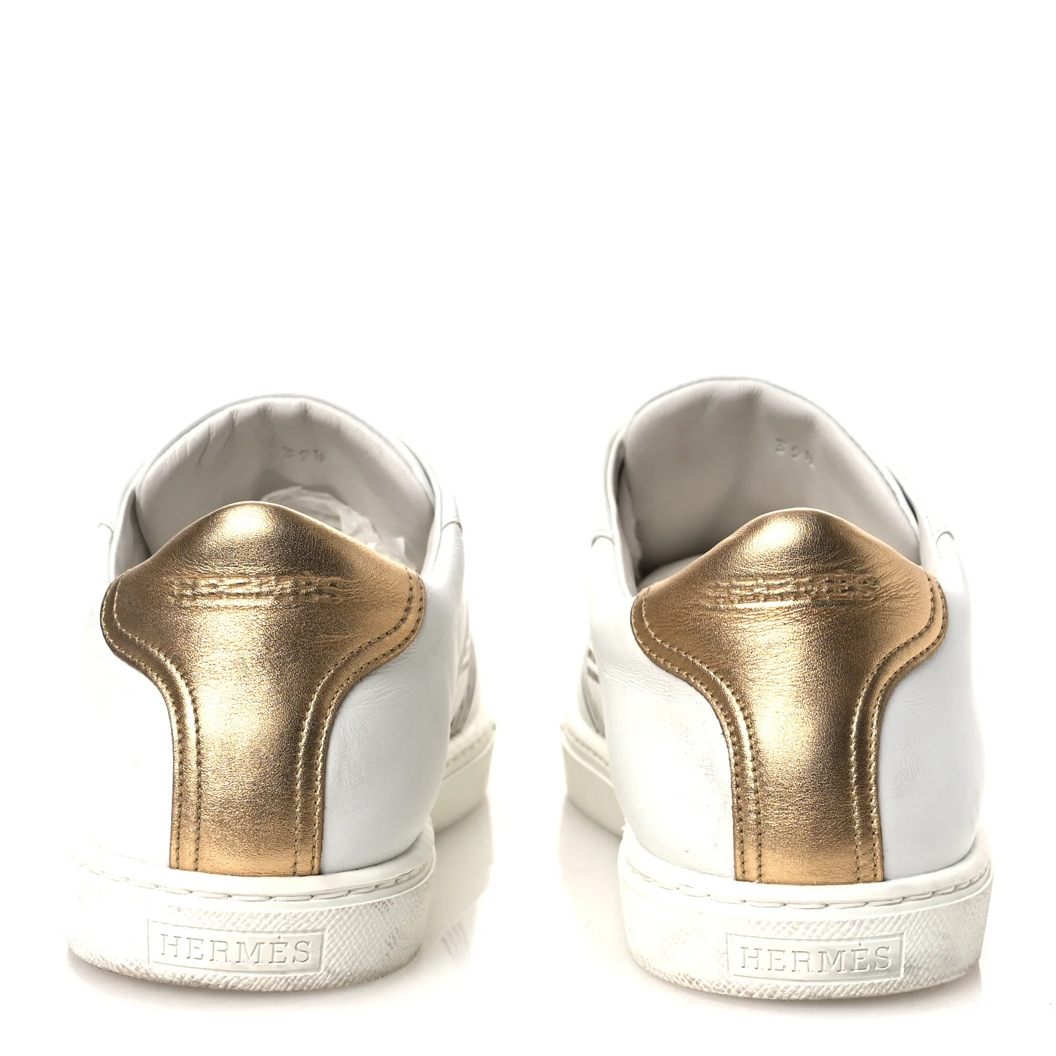 Metallic Calfskin Womens Advantage Sneakers 39.5 White Dore - Top Club