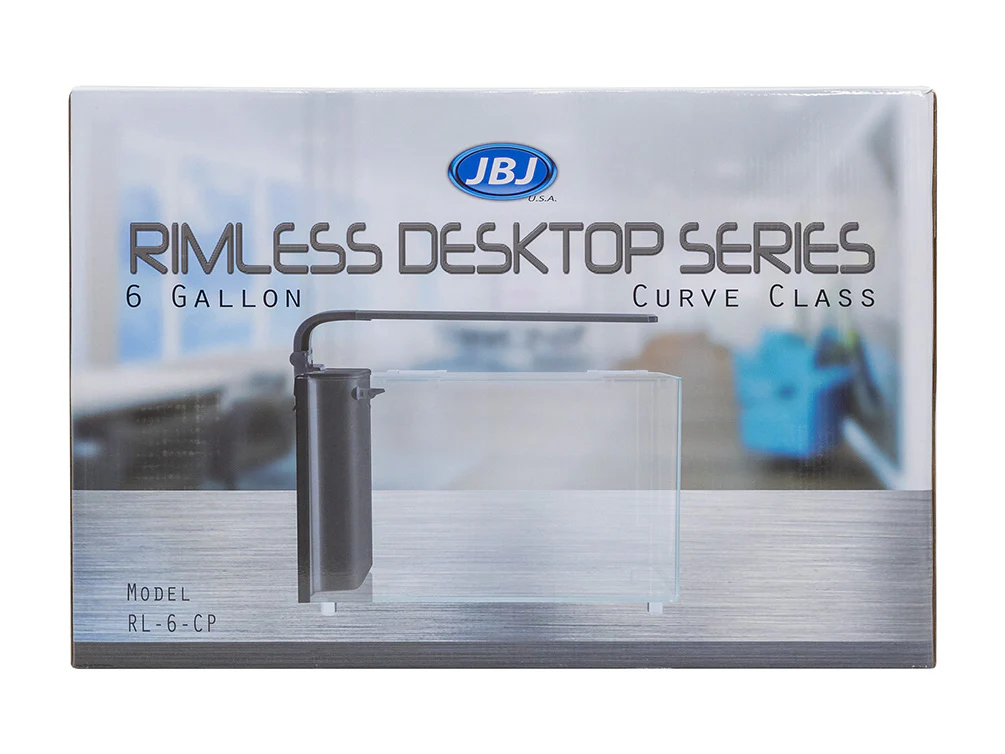 JBJ Aquarium - Desktop 6 Gallon Curved Glass Peninsula with Lyra 7 Watt LED