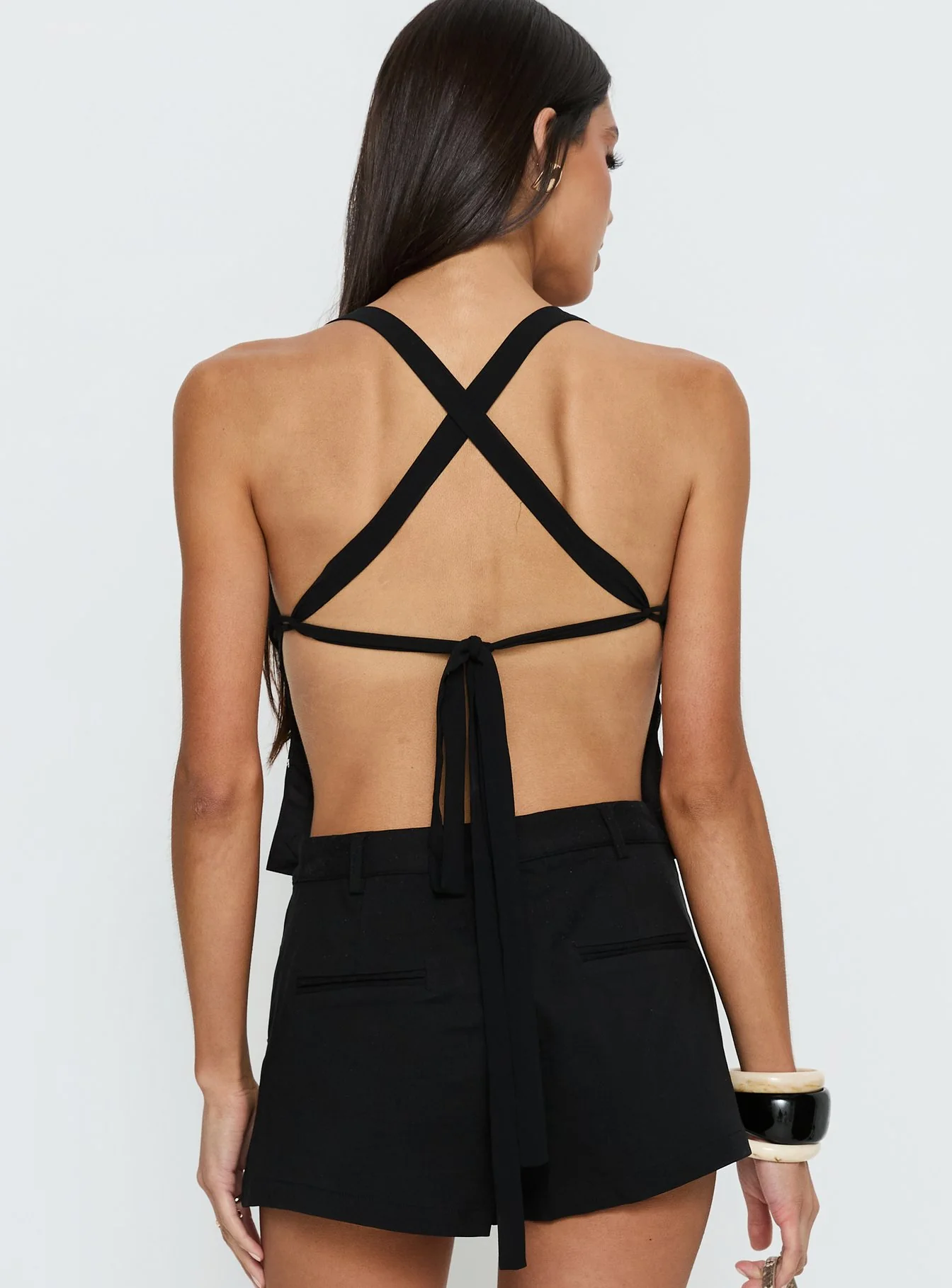 Eboni Multi Wear Cowl Neck Top Black