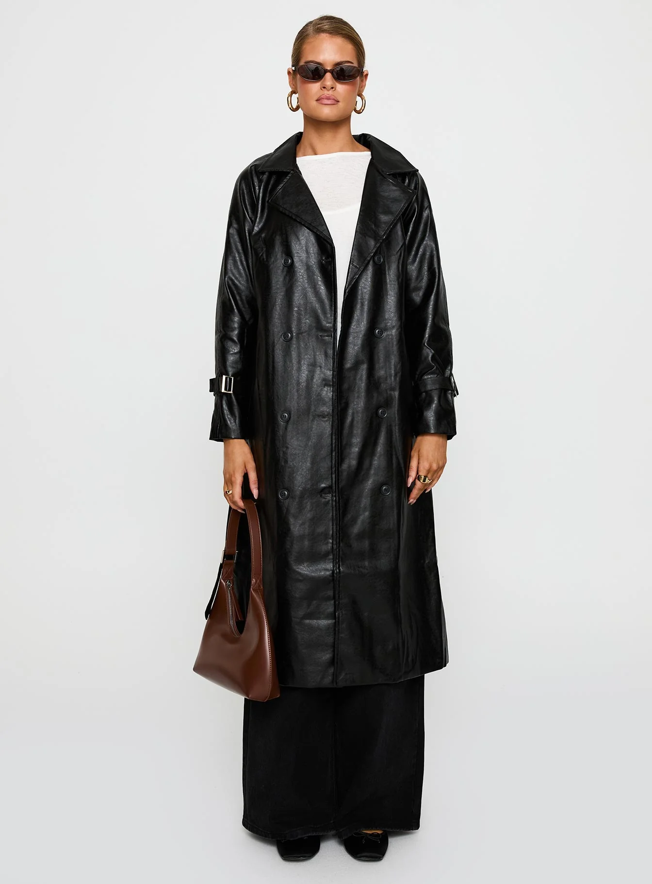 Montanna Faux Leather Coat Black