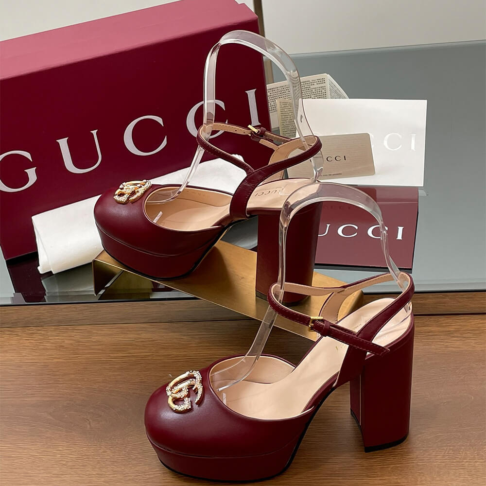 GUCCI Women s platform pump with crystal Double G - Top Club