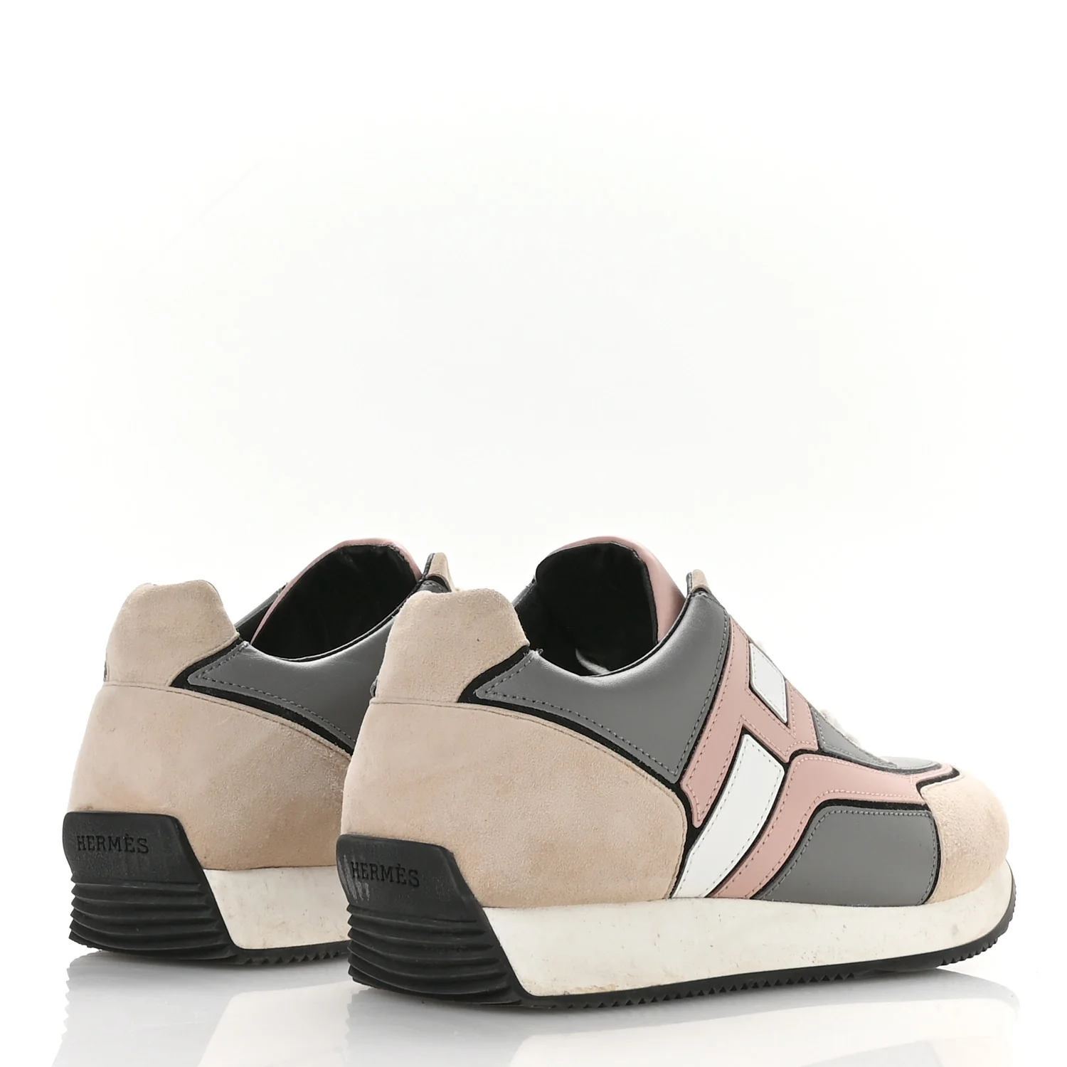 Calfskin Suede Goatskin Womens Chris Sneakers 39.5 Gris D'Hiver - Top Club