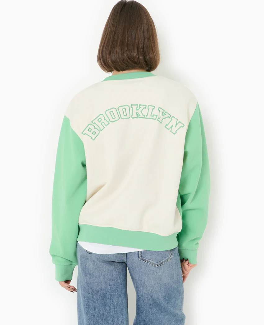 Pimkie Sweat bicolore avec broderie poitrine et dos