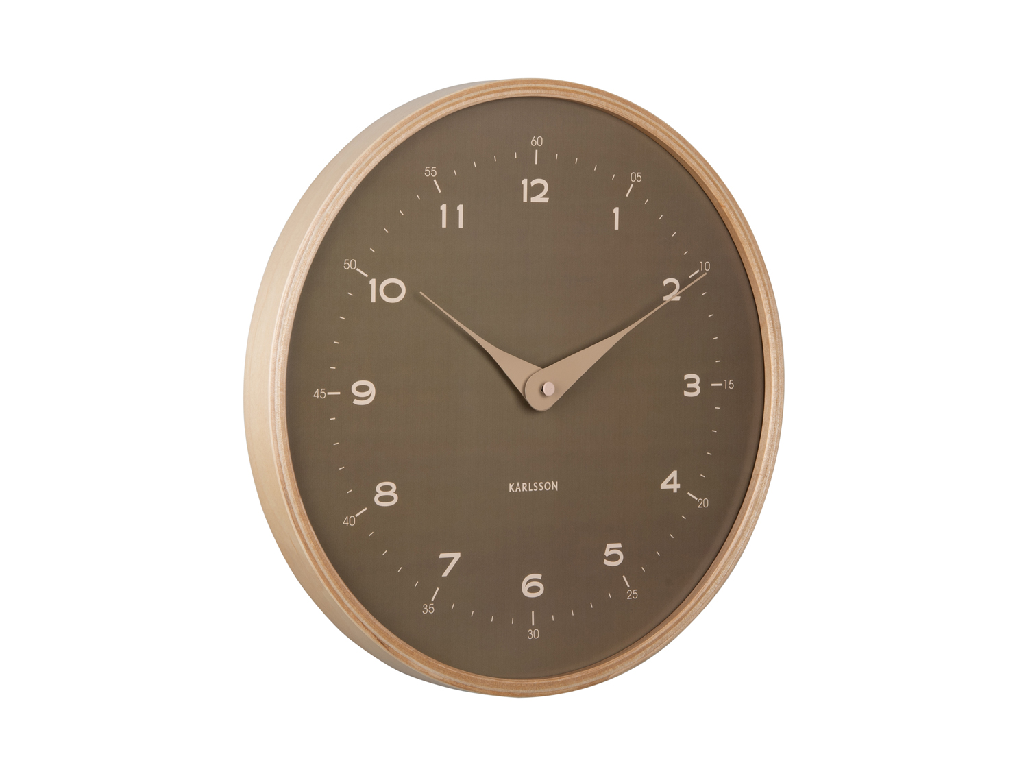 Wall clock Osado Dome wood moss green