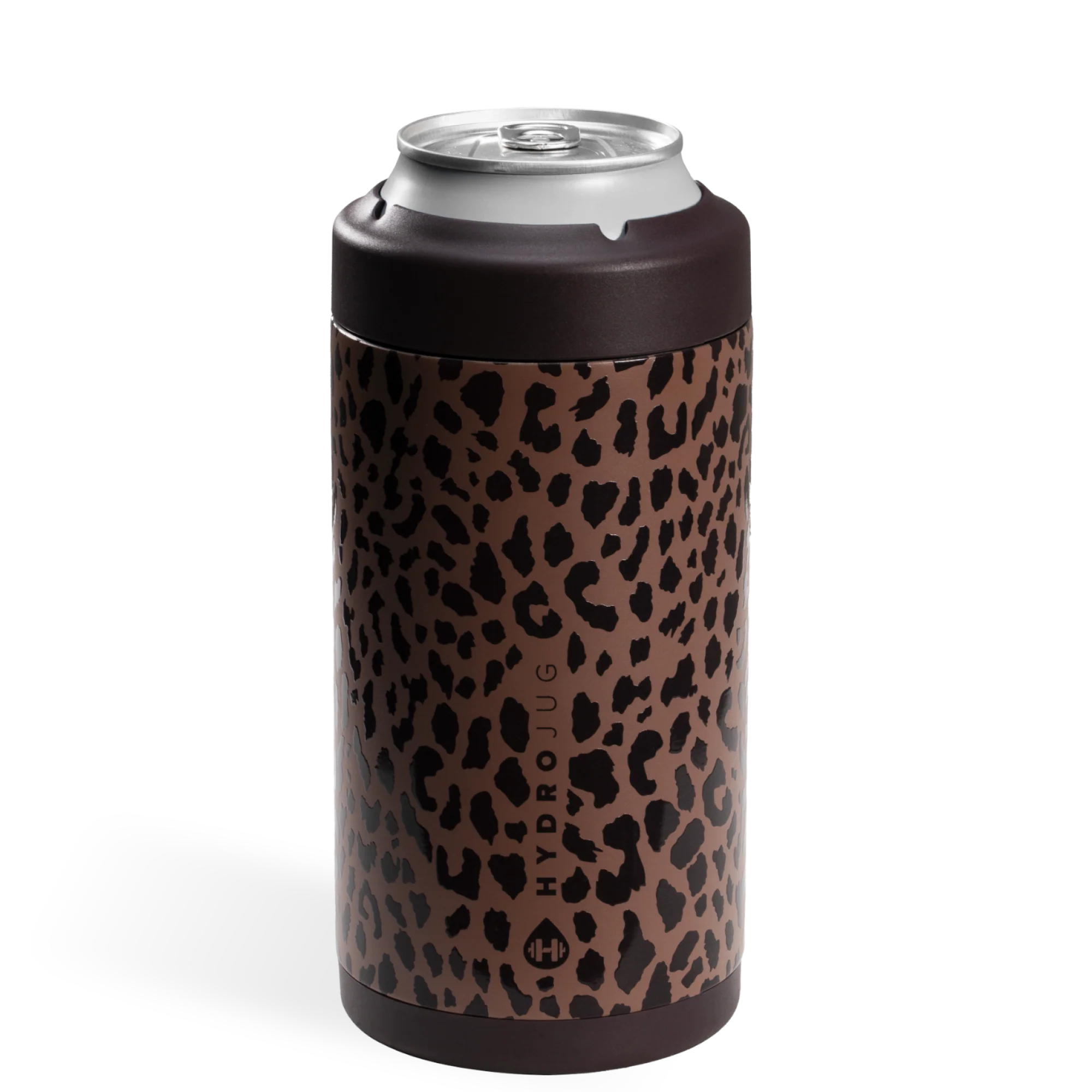 Can Cooler 16oz FreeSip® Stainless Steel Water Bottle - Brown Leopard