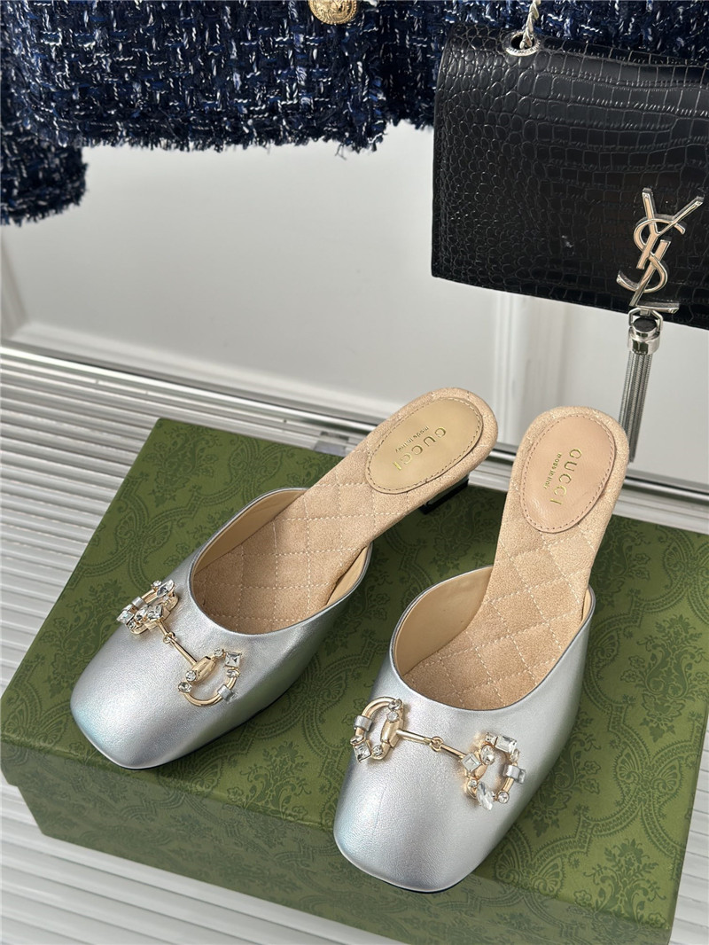 Gucci new horsebit toe thick heel half slippers - Sneaker Replica Workshop