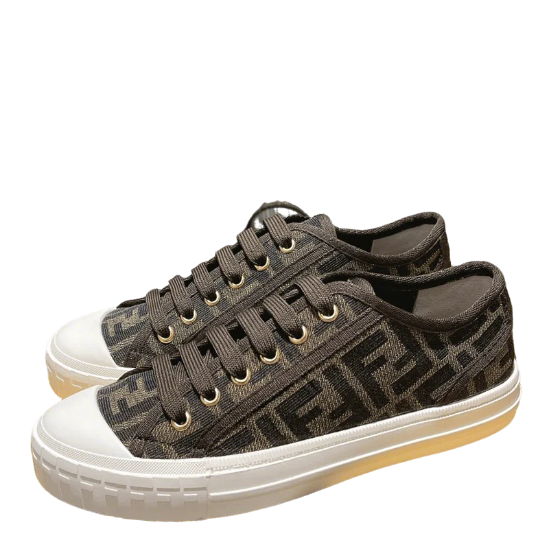 Fendi Unisex Brown Monogram Sneakers For Timeless Luxury Casual Style - Sneaker Replica Workshop