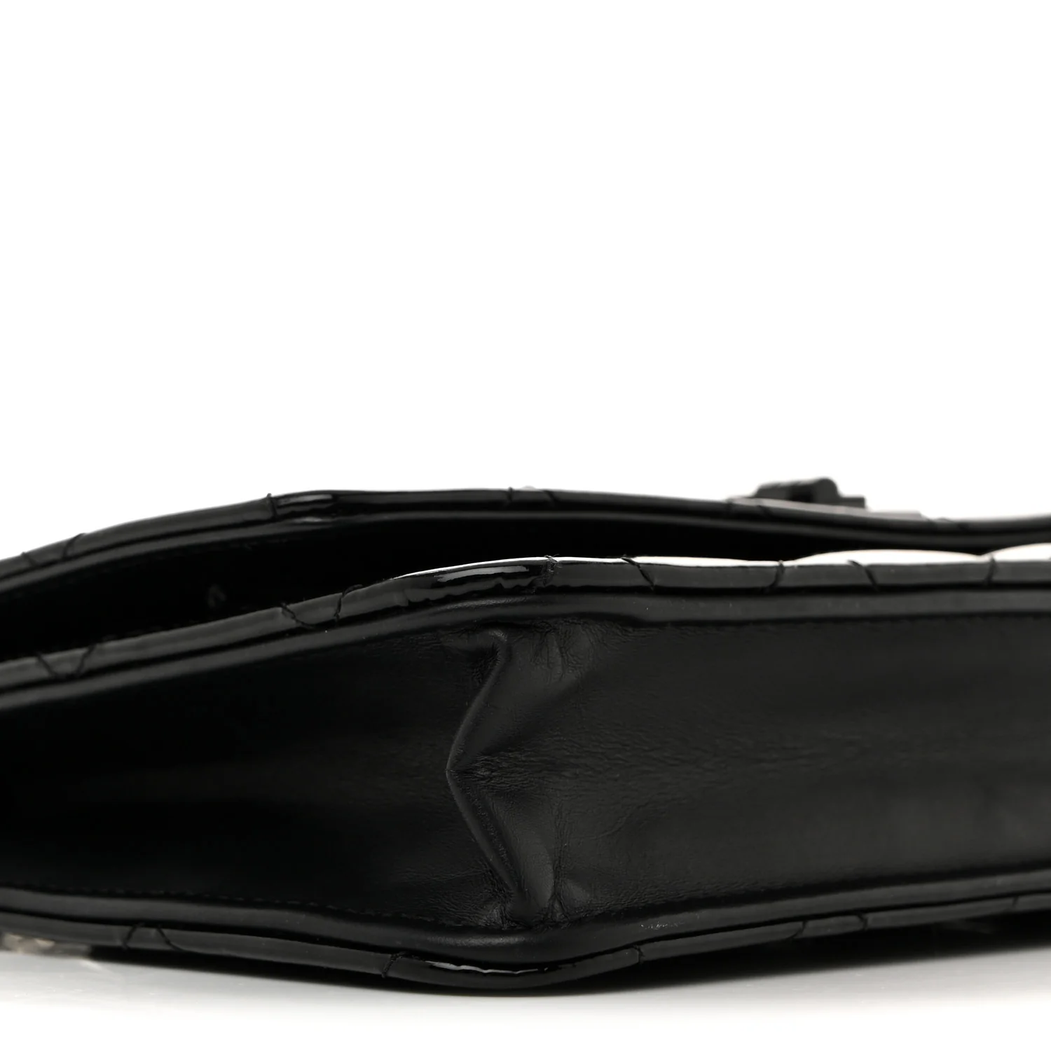 Patent Calfskin Quilted Reissue Wallet On Chain WOC So Black - Top Club