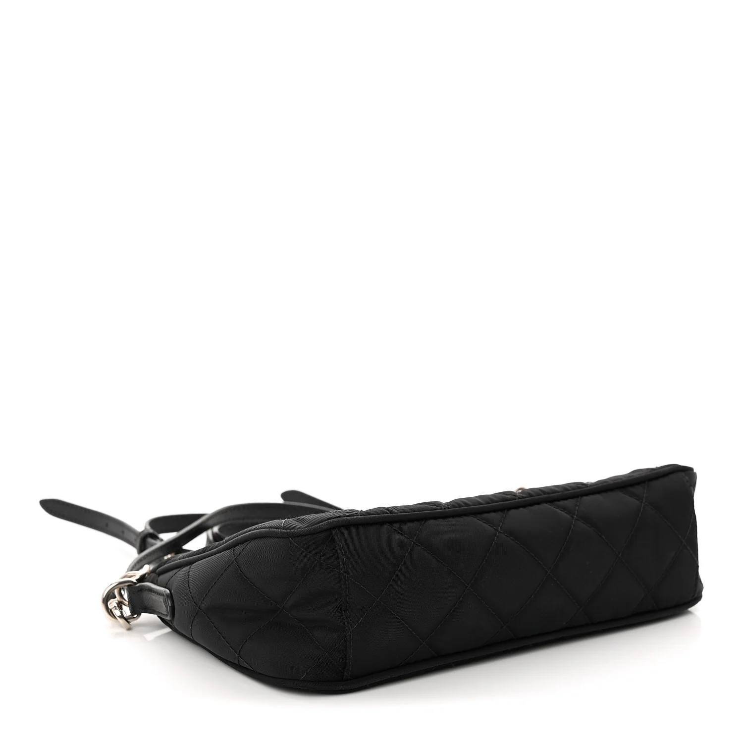 Nylon Tessuto Impuntu Quilted Crossbody Bag Black - Top Club