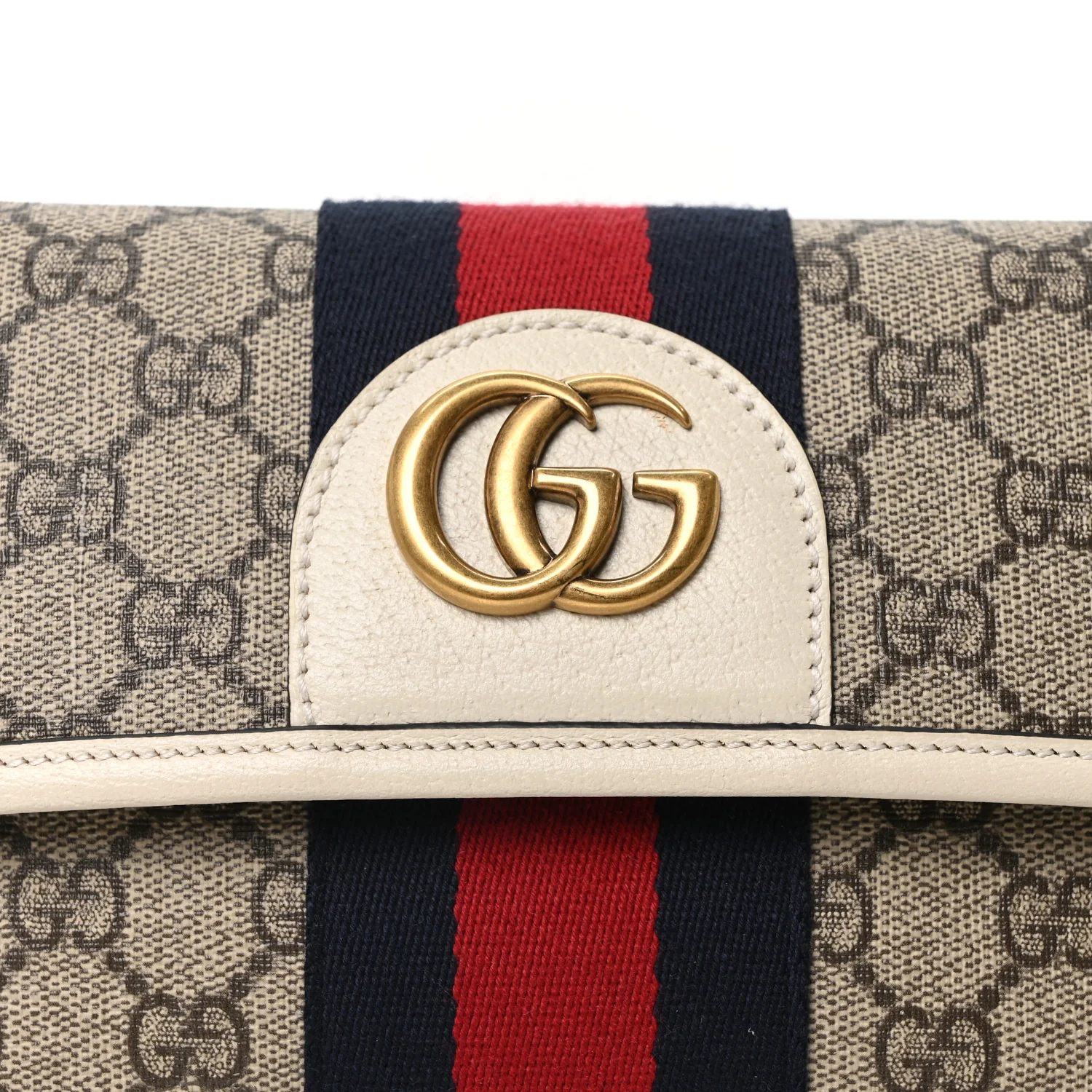 GG Supreme Monogram Web Small Ophidia Belt Bag 90 36 Beige Ebony White - Top Club