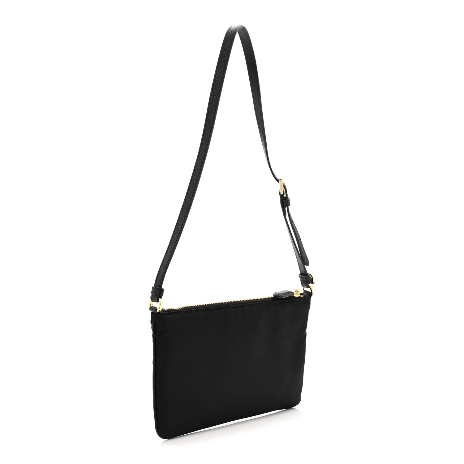Re-Nylon Saffiano Pouch Black - Top Club