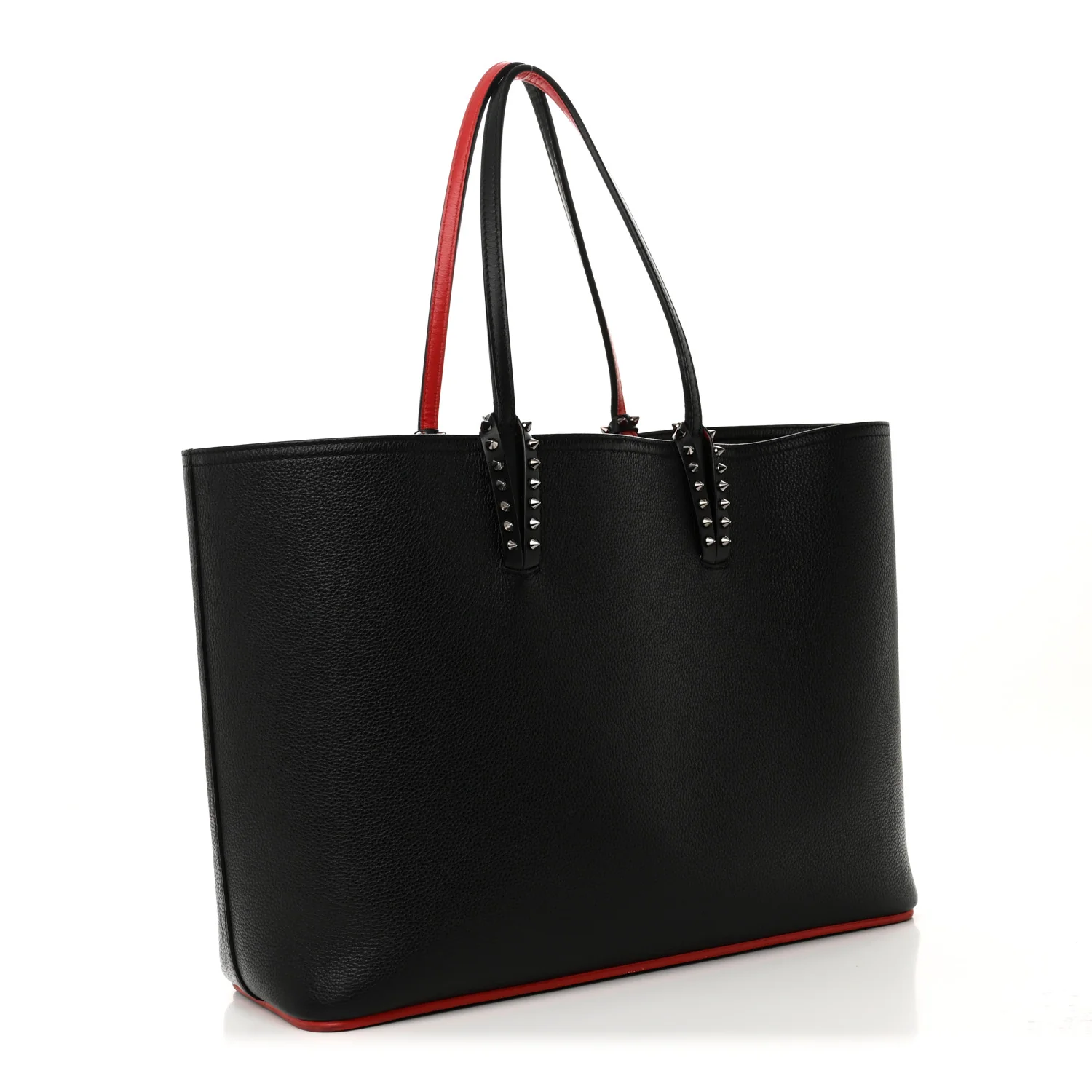 Calfskin Empire Spikes Large East West Cabata Tote Black - Top Club