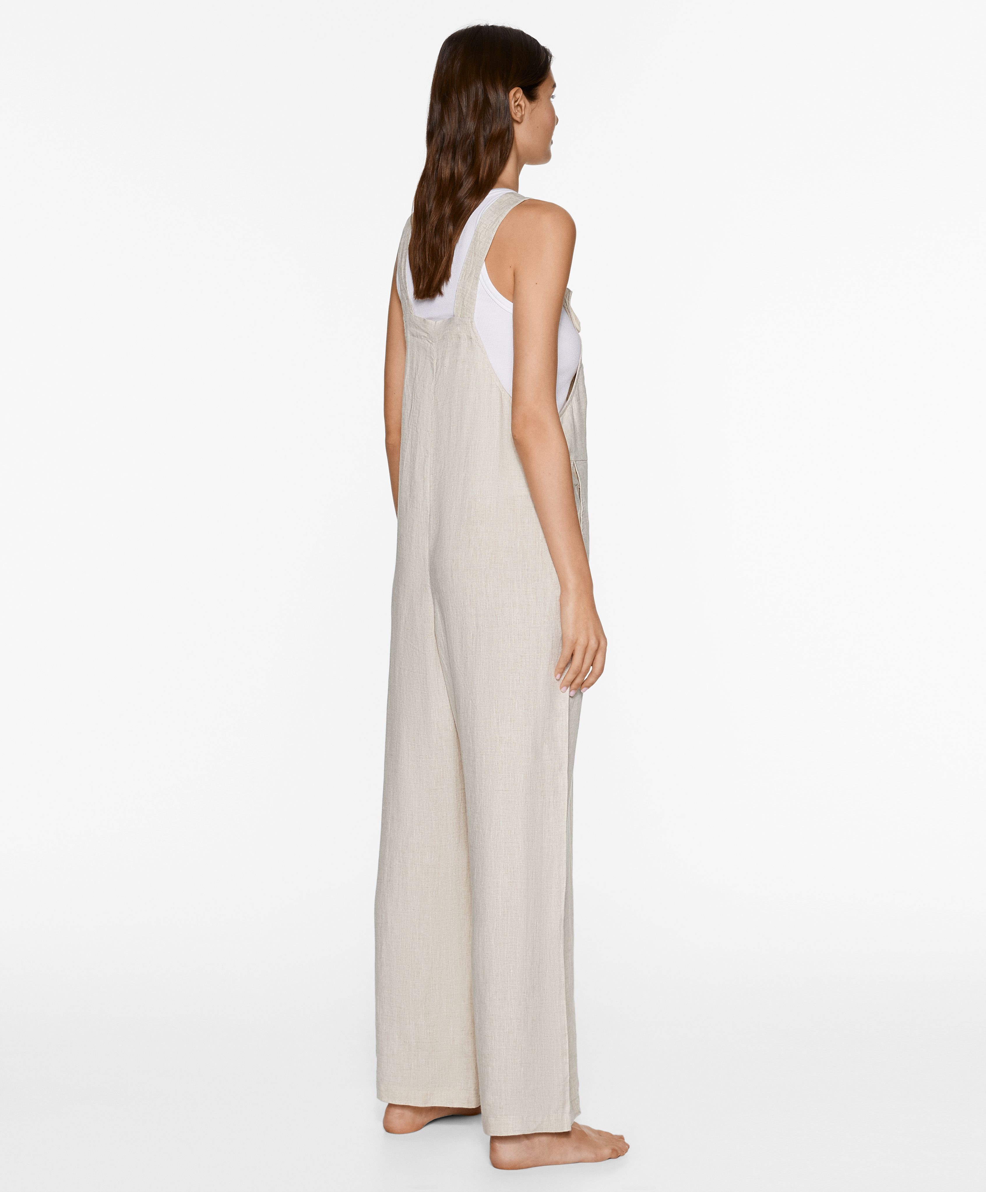 OYSHO 100% linen strappy jumpsuit
