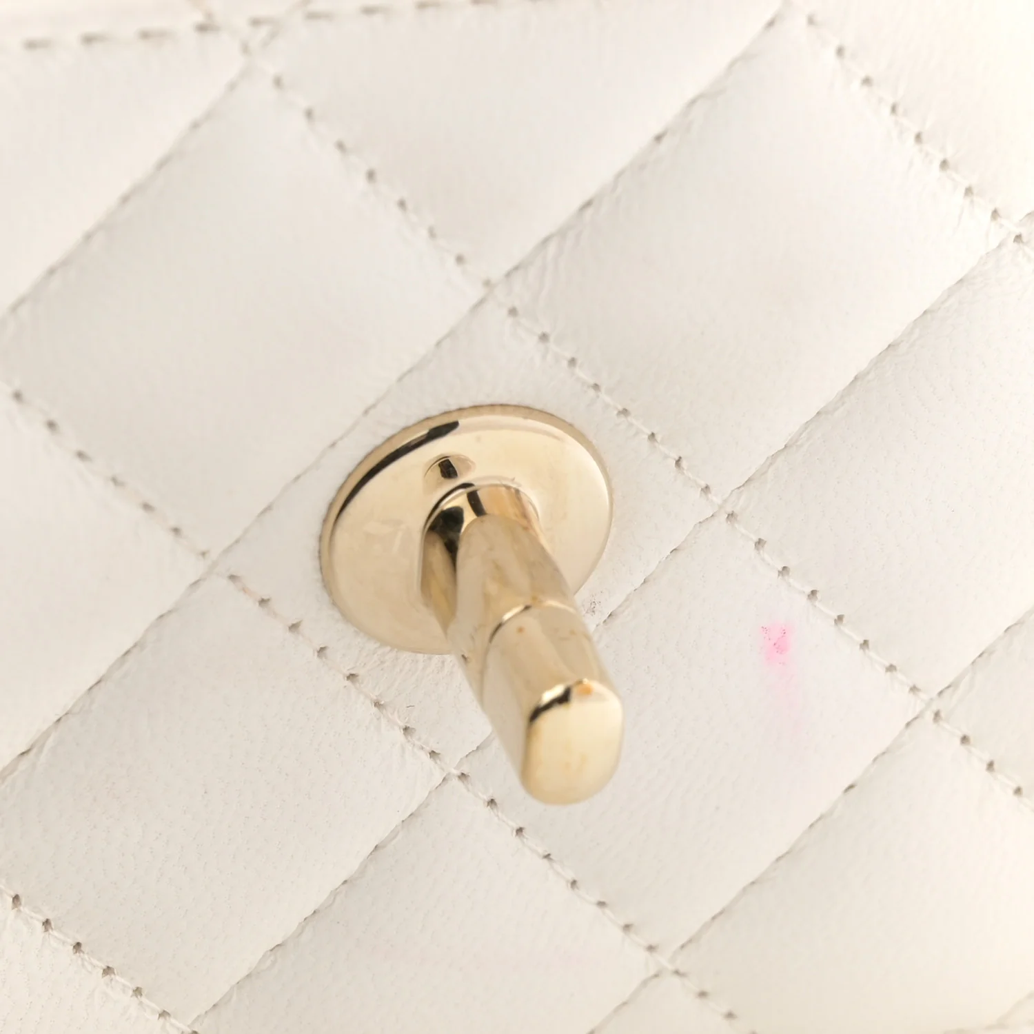 Lambskin Quilted Crystal Top Handle Rectangular Flap White - Top Club