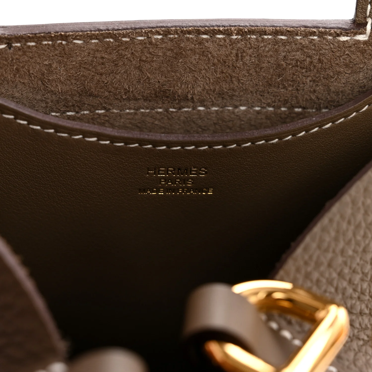 Taurillon Clemence Swift In-The-Loop 18 Bag Etoupe - Top Club