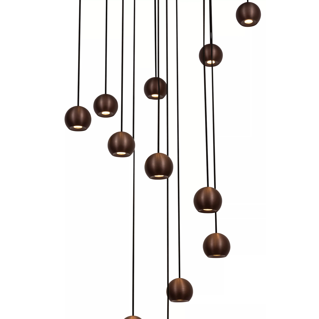 Hanglamp Montana rond CCT 16 lichts koffie