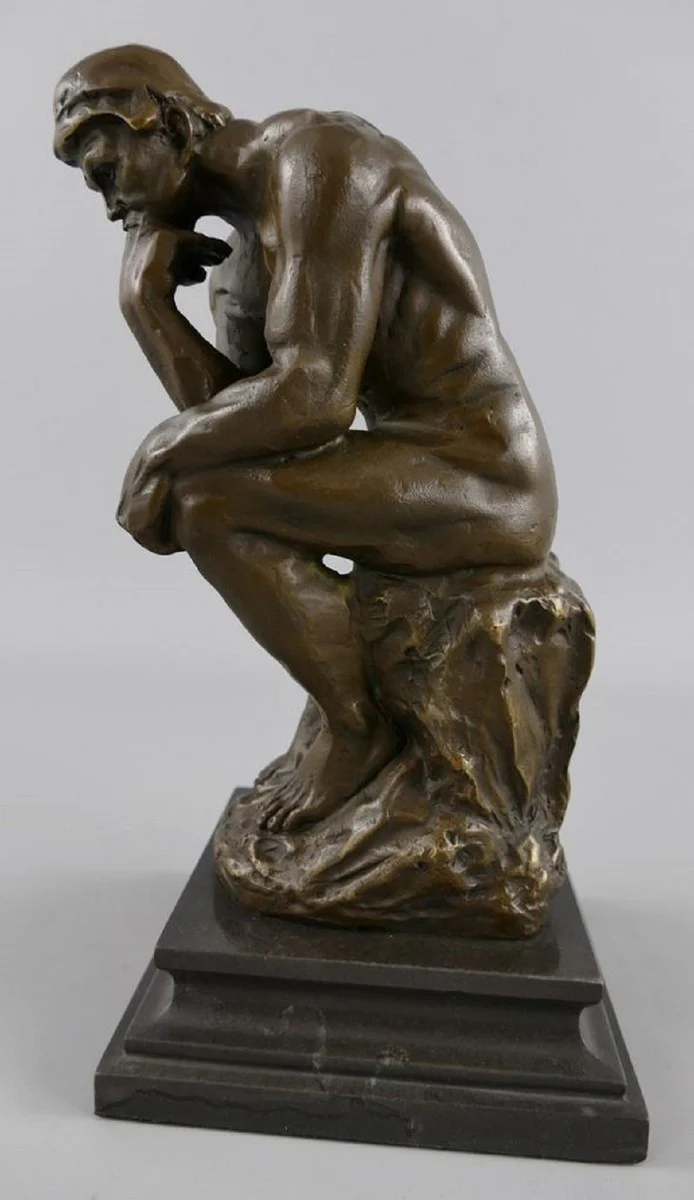 Art Deco Bronze Decorative Figure The Thinker Bronze / Black H. 26 cm