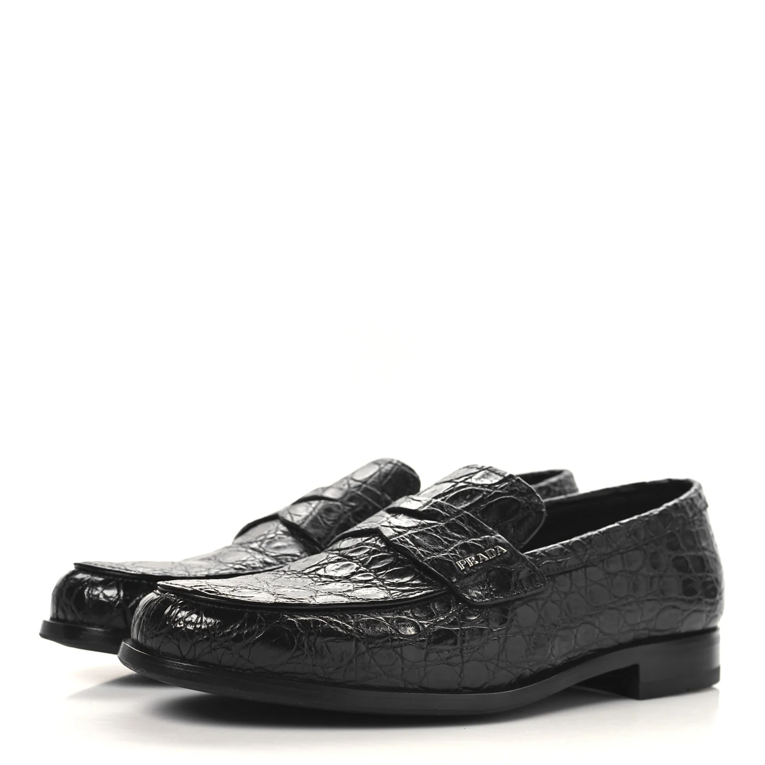 Crocodile Mens Loafers 7 Black - Top Club