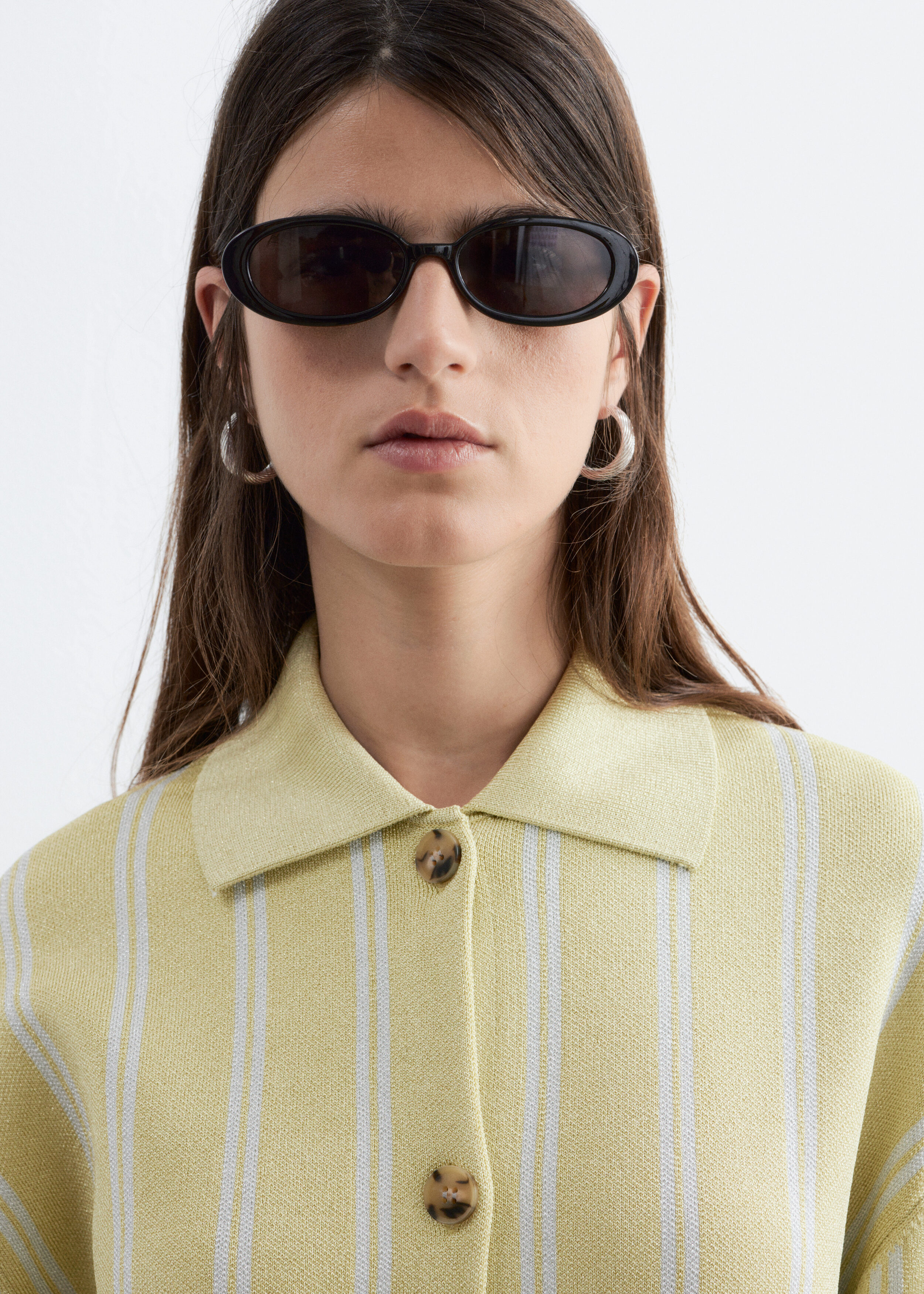 & Other Stories OVERSIZED POLO-KNIT CARDIGAN