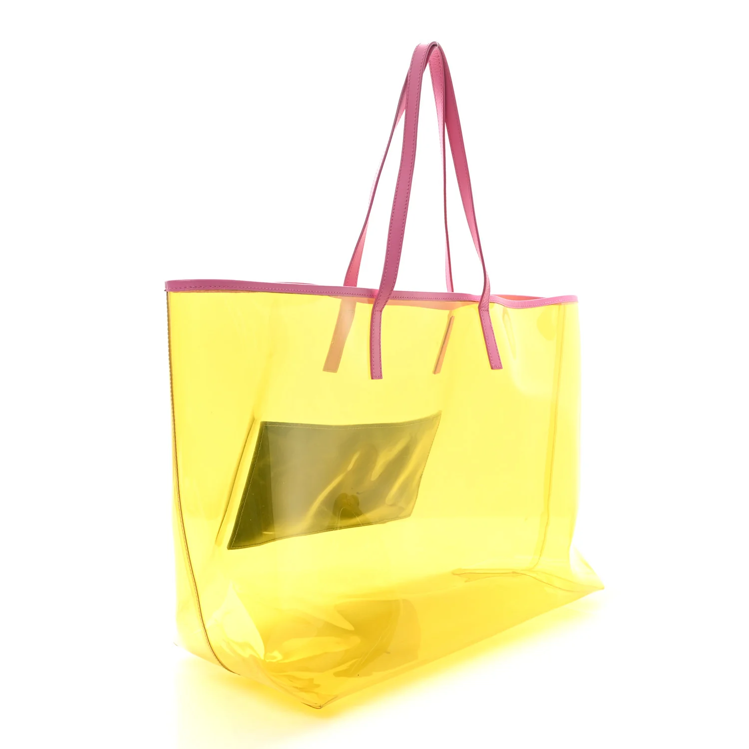 Vinyl Calfskin 90s Logo Tote Yellow - Top Club