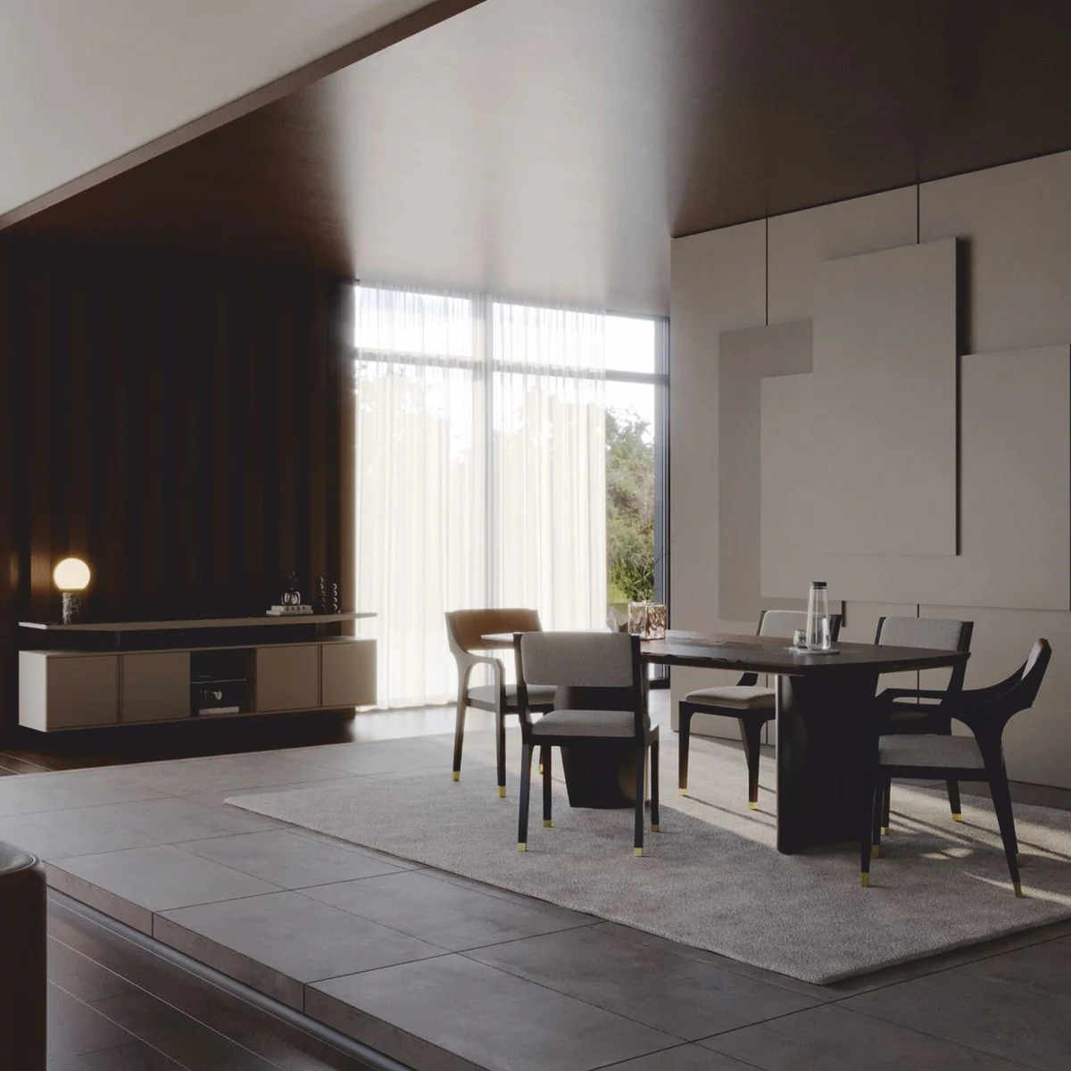 Luxury Dining Room Set - 1 Dining Table and 6 Dining Chairs - Hotel & Dining Room Furniture