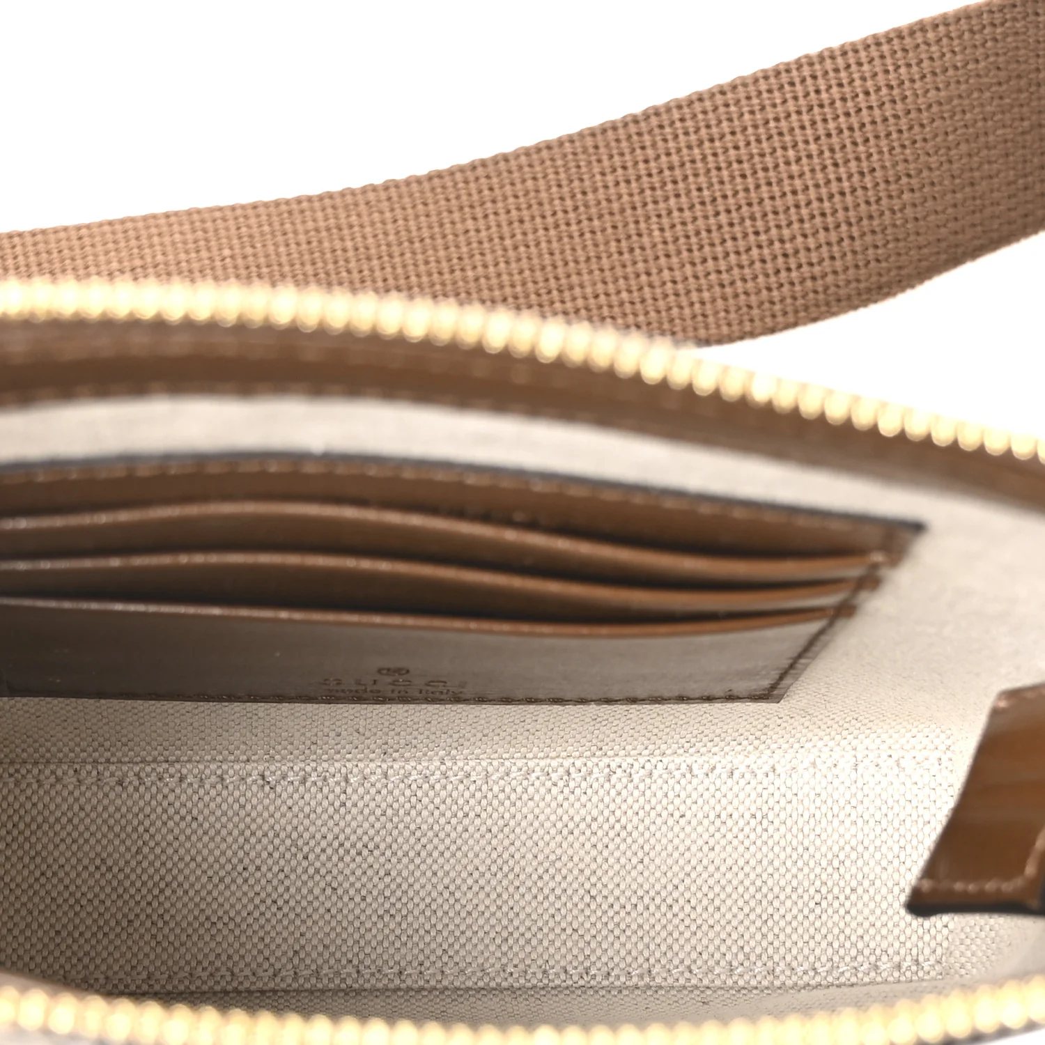 GG Supreme Monogram Azalea Calfskin Small Retro Interlocking G Wristlet Messenger Bag Beige Ebony Brown Sugar - Top Club