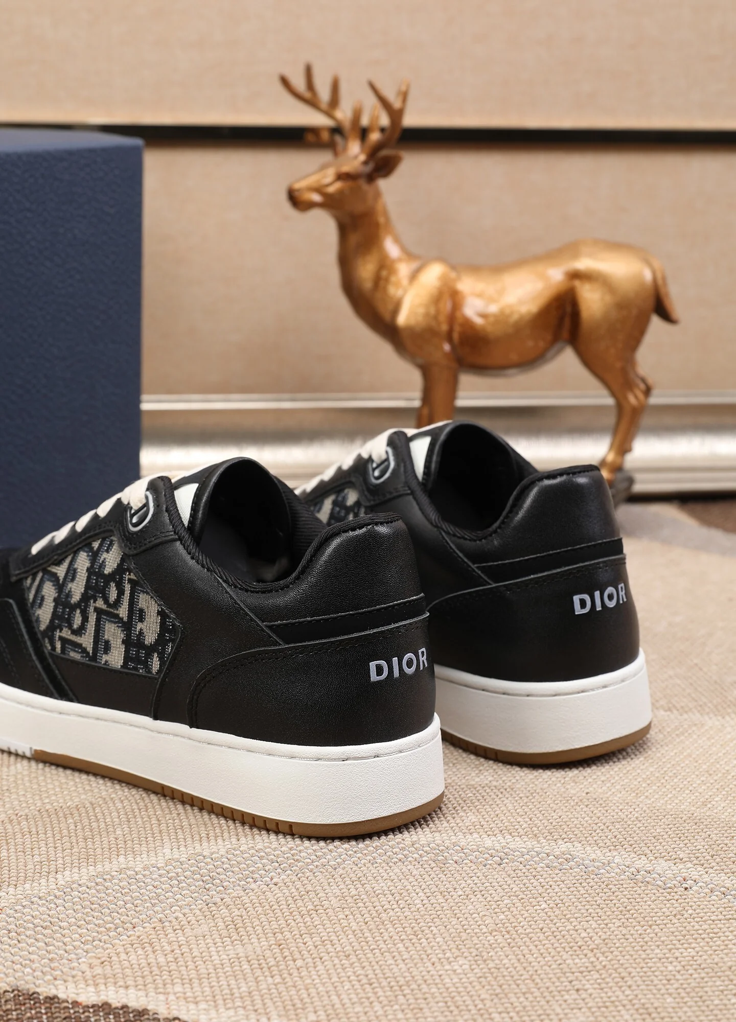 Dior Mens Sneakers Luxury Leather Casual Shoes With Oblique Pattern - Sneaker Replica Workshop