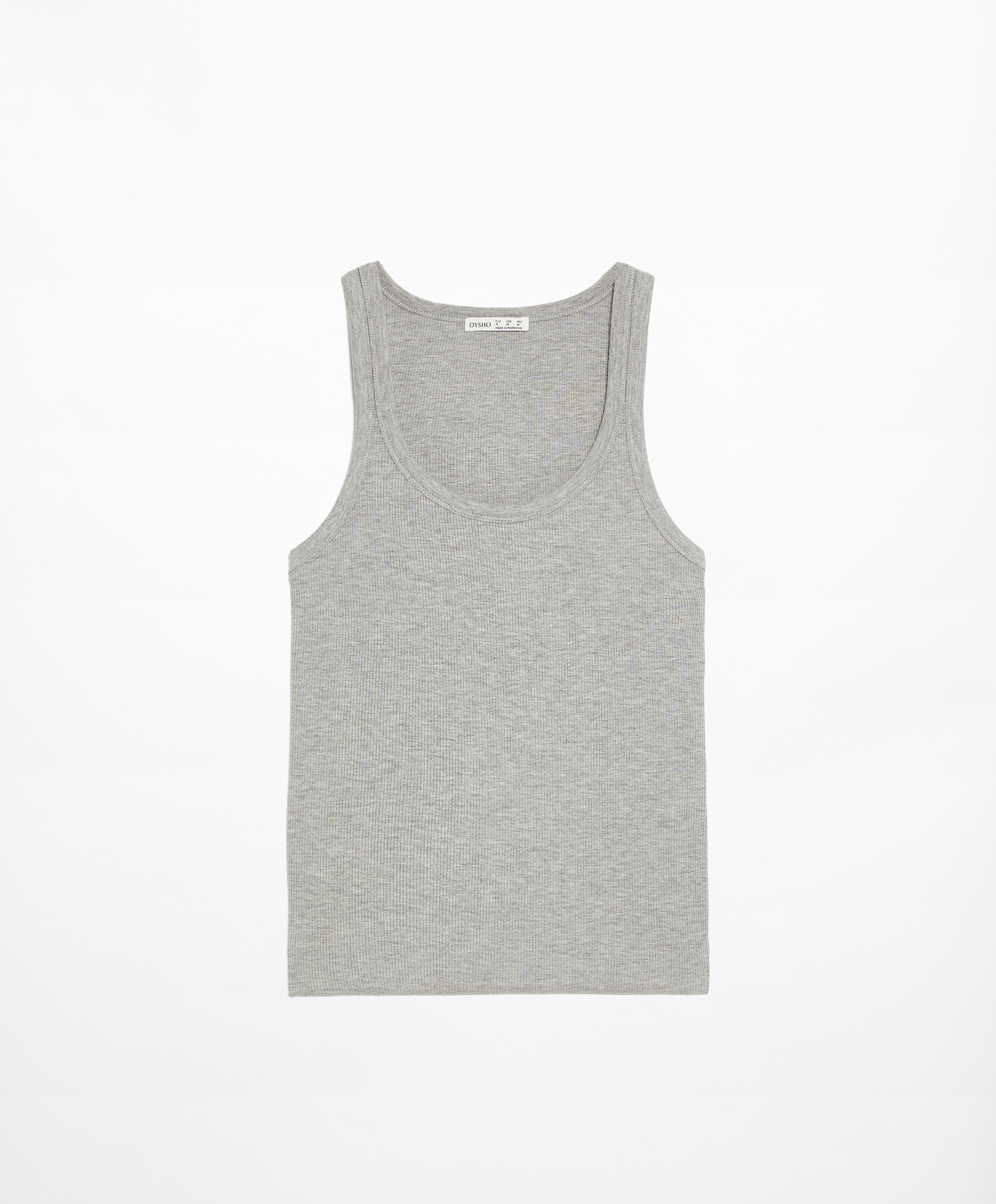 OYSHO Rib vest top with cotton and modal