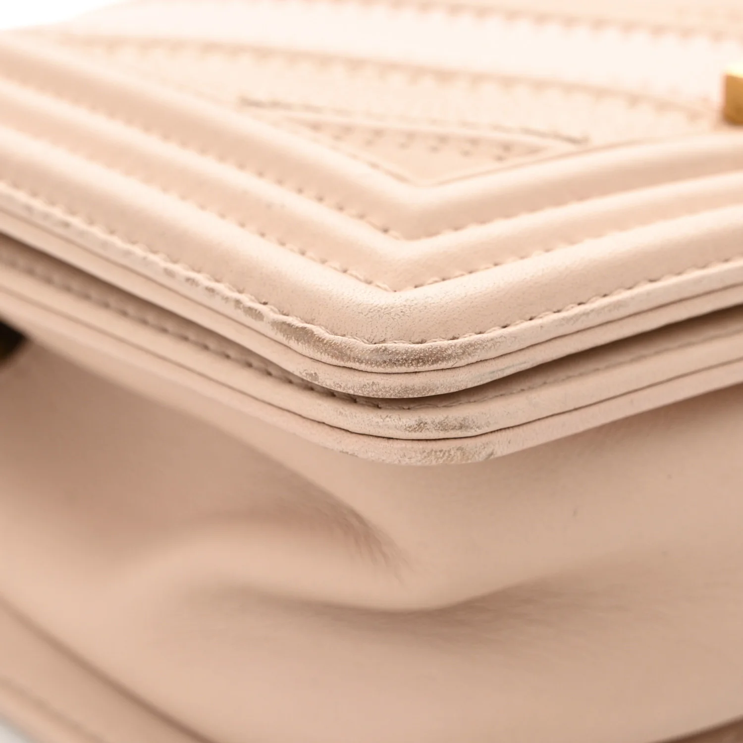 Caviar Suede Calfskin Chevron Quilted Small Boy Flap Light Pink - Top Club